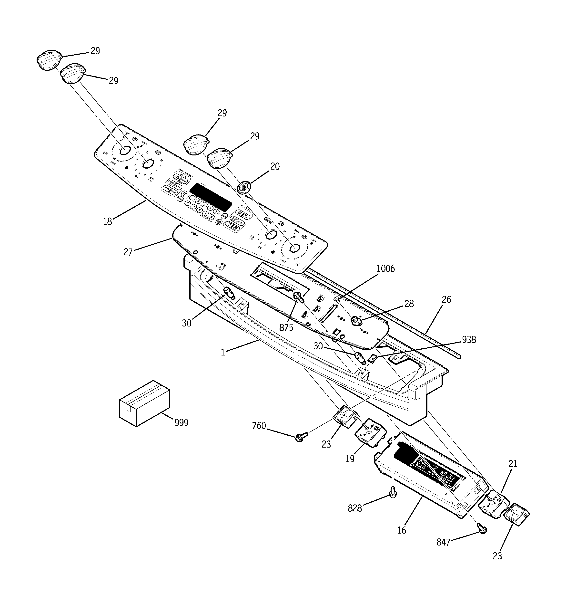 GE JD968KF6CC control panel diagram