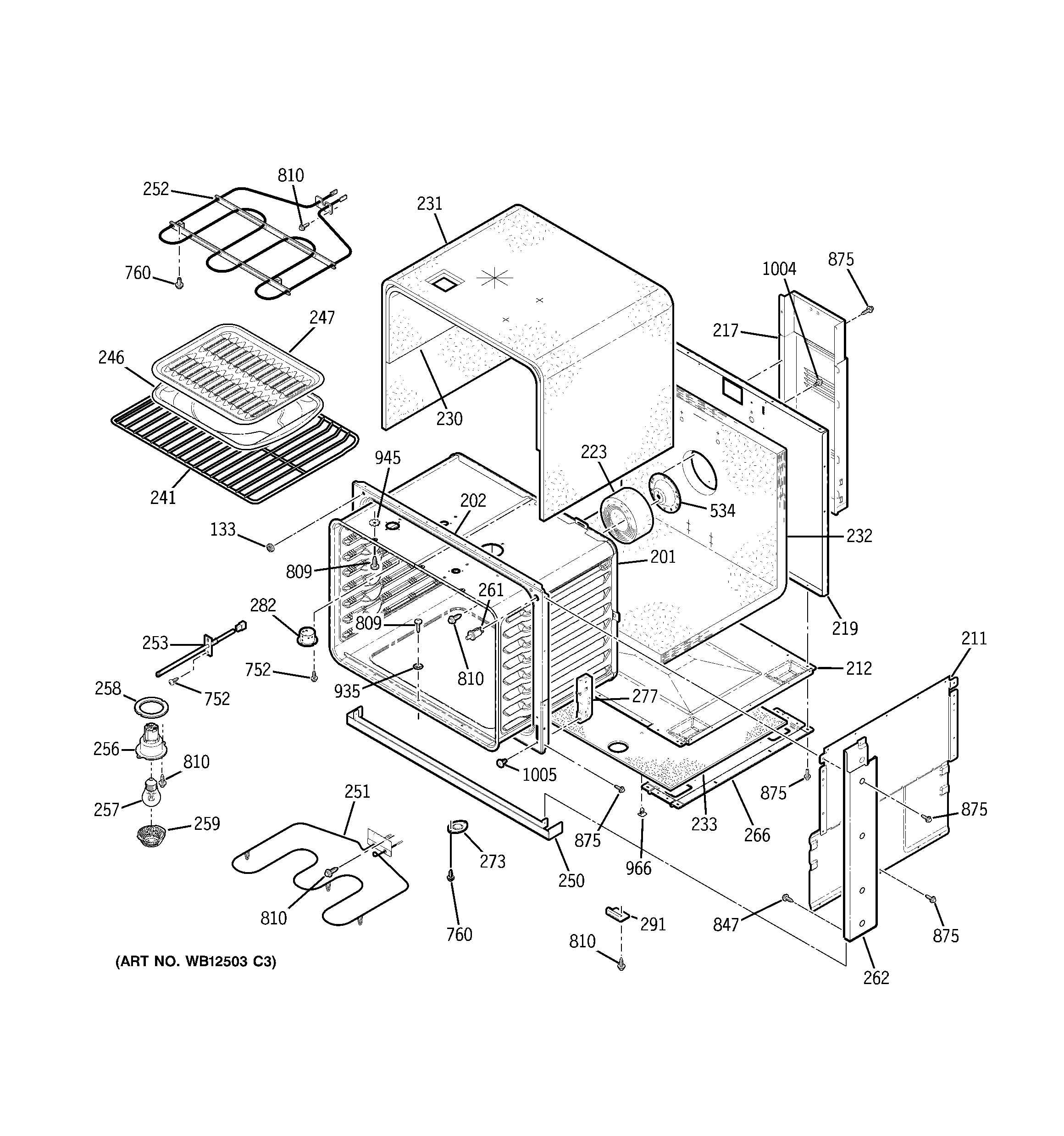 GE JDP47WF6WW body parts diagram