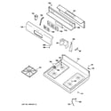 GE JGBP28TEJ2WW control panel & cooktop diagram
