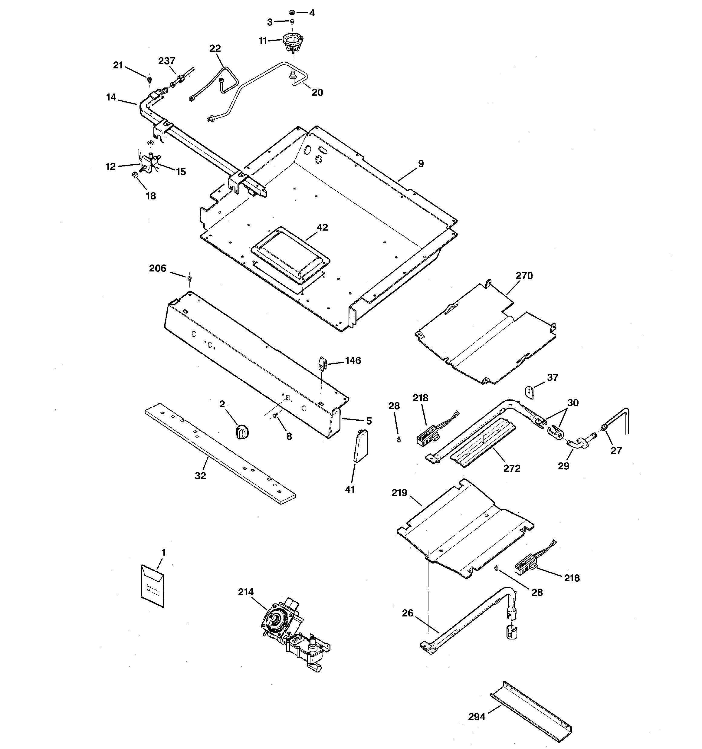 GE JGBP29MEK2BS gas & burner parts diagram