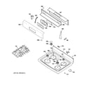 GE JGBP36BEJ2BB control panel & cooktop diagram