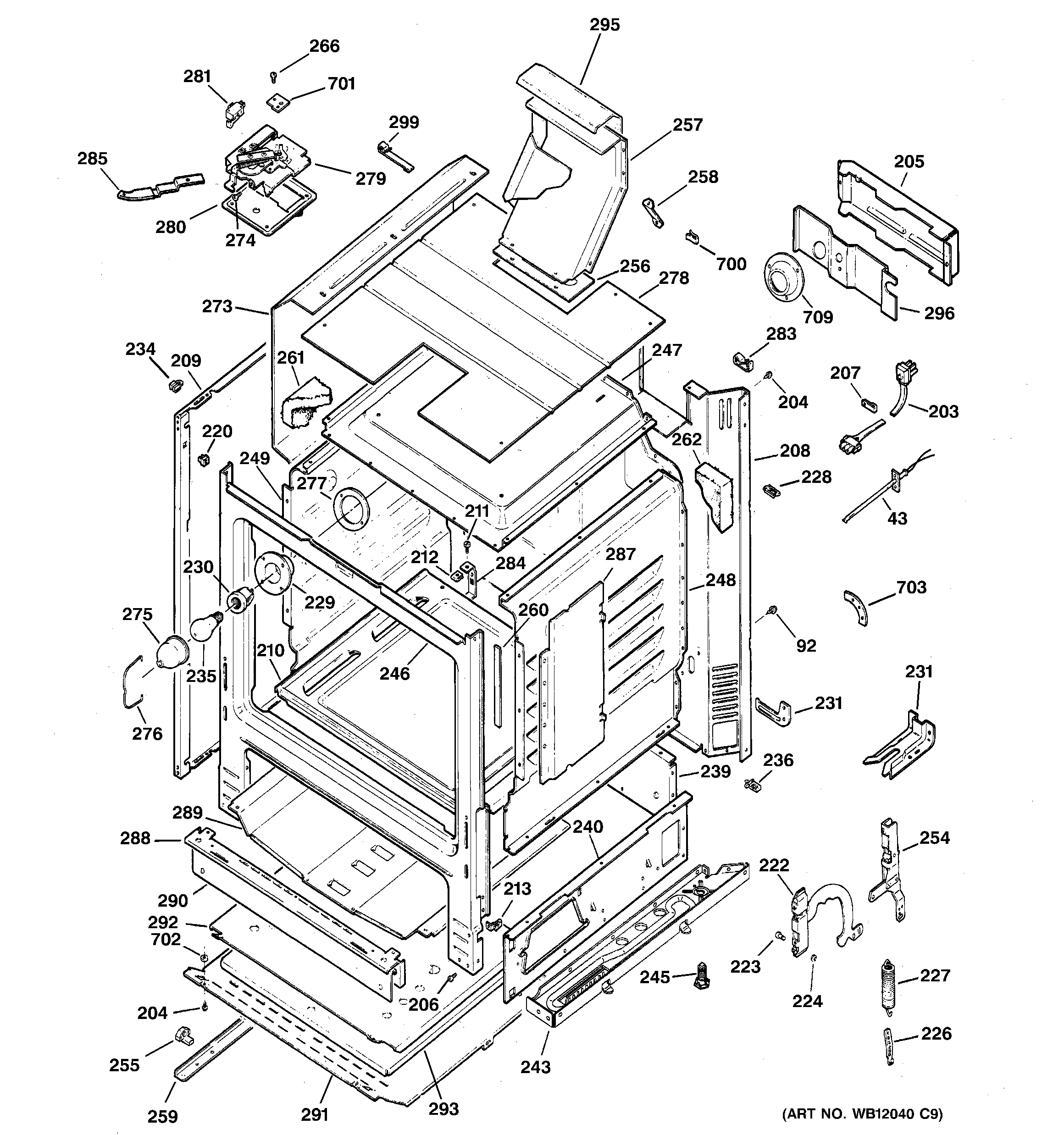 GE JGBP29EEJ3BB body parts diagram