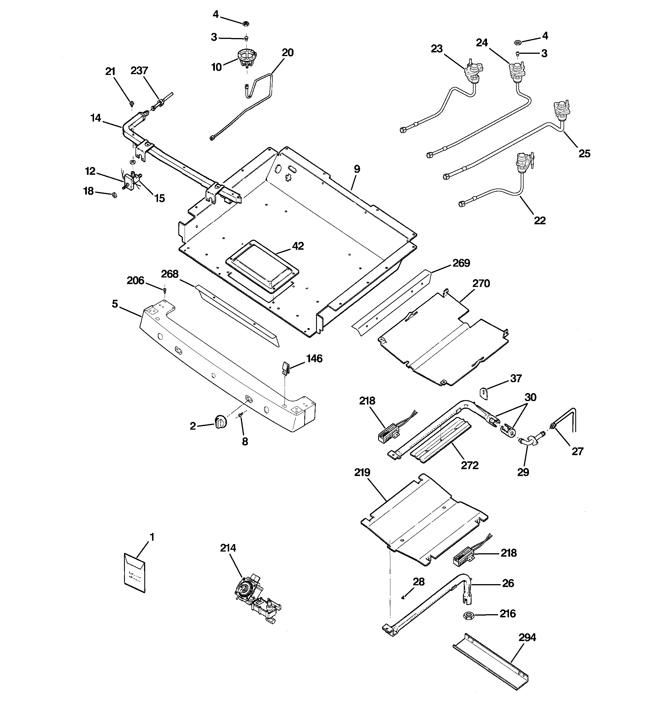 GE JGBP86BEK1BB gas & burner parts diagram