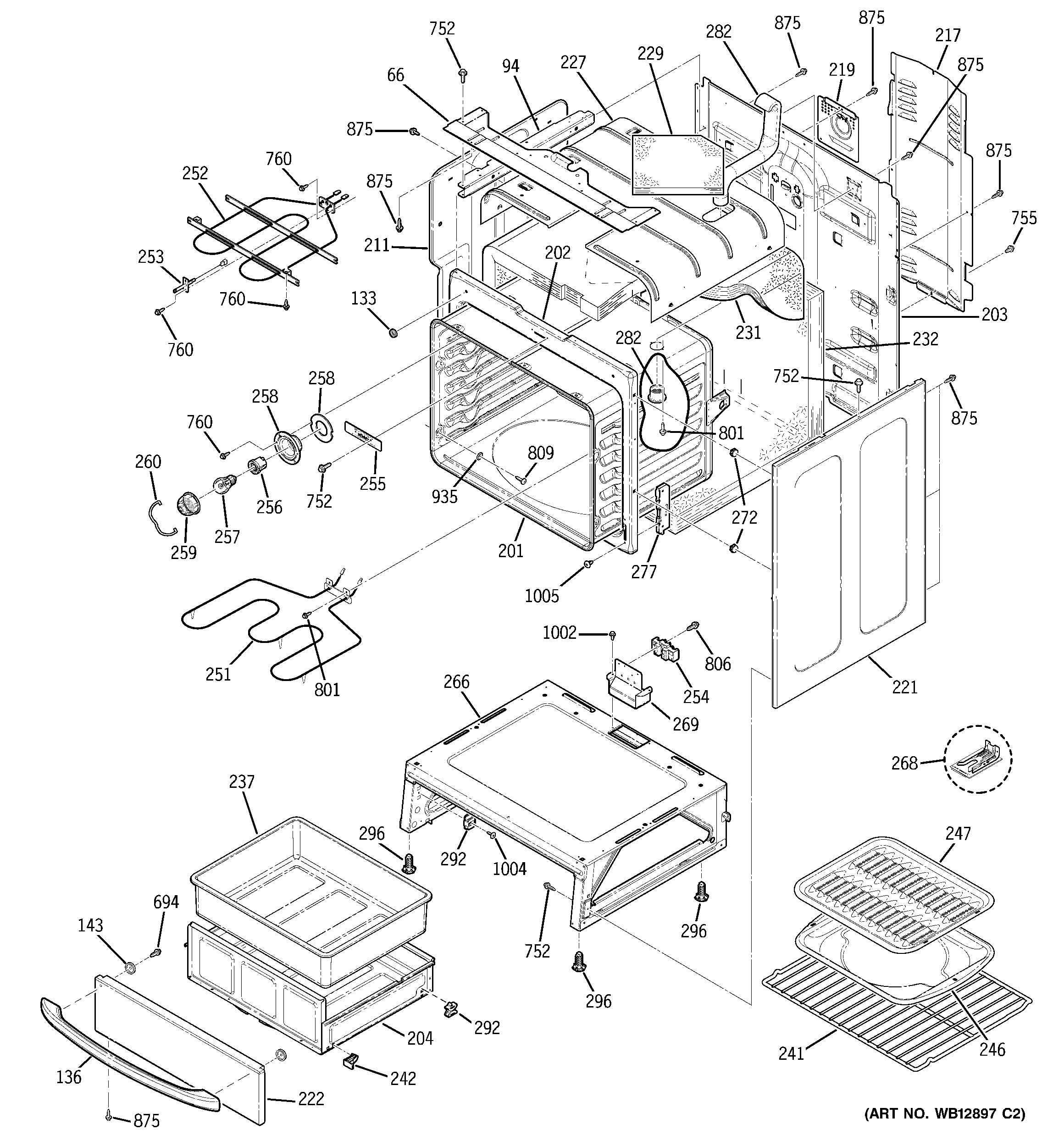 GE EER3001H01SS body parts diagram