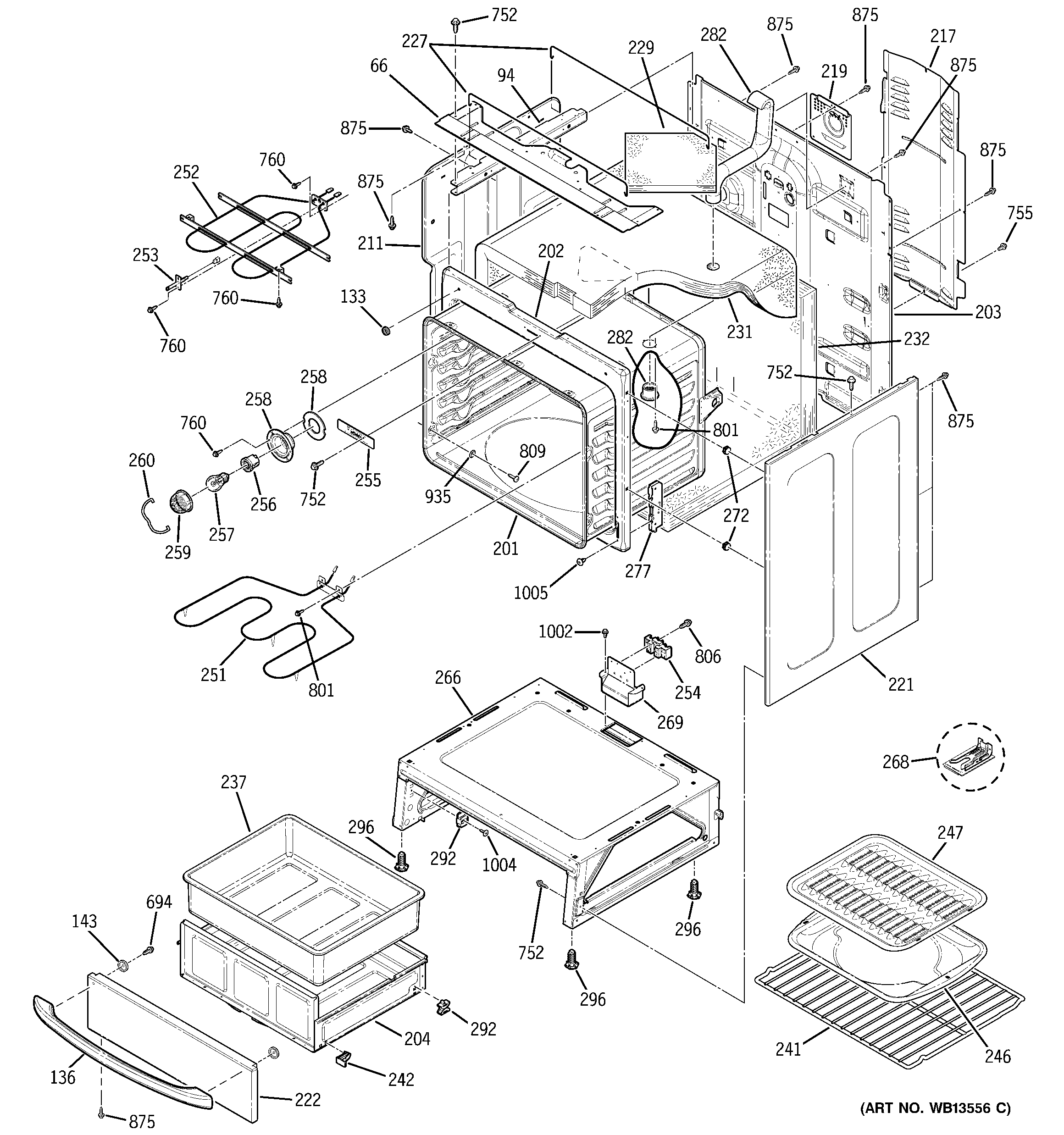 GE EER3001H02SS body parts diagram