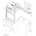 GE GSD6360J10SS escutcheon & door assembly diagram