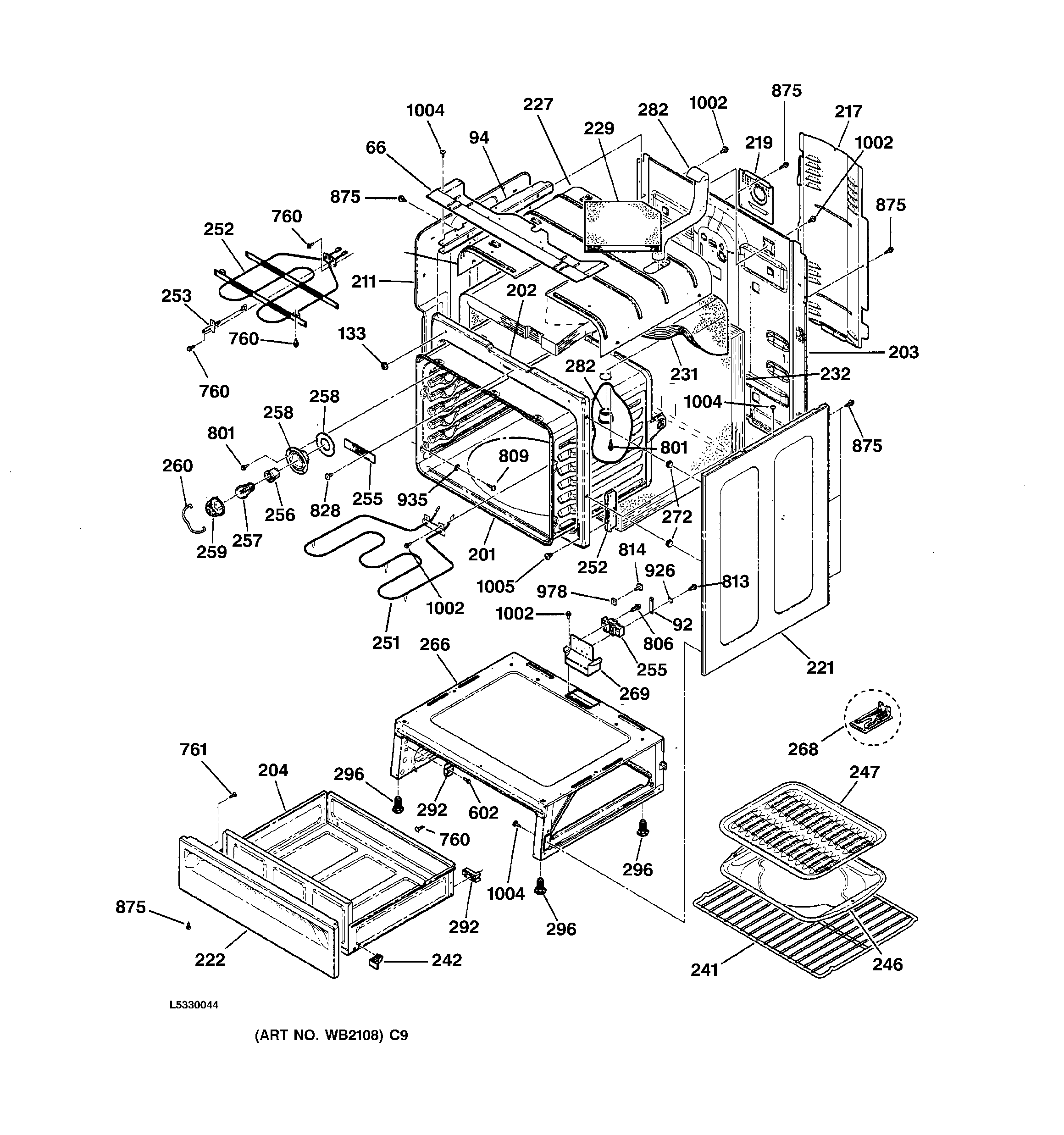 GE JBP78CB1CC body parts diagram
