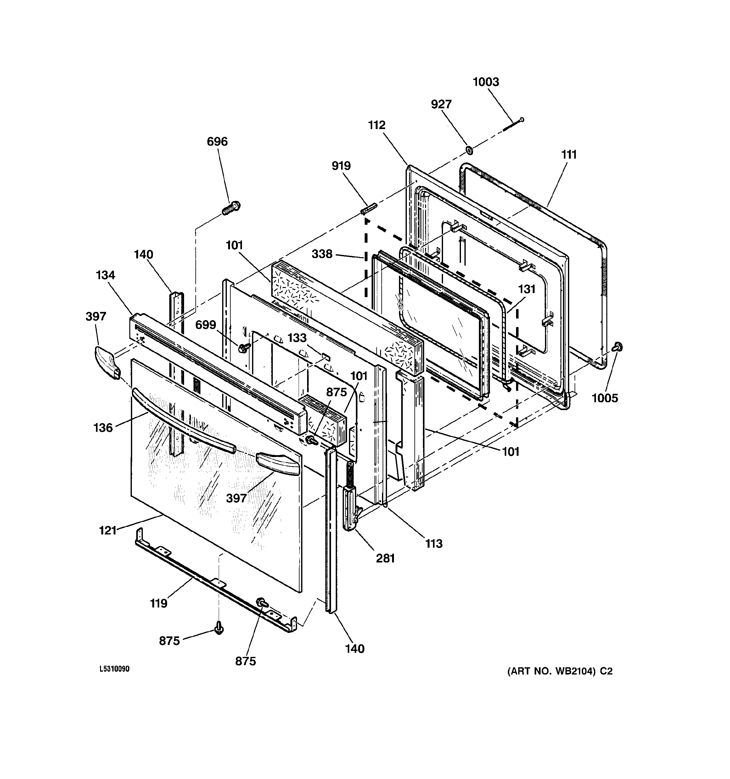 GE JBP78CB1CC door diagram