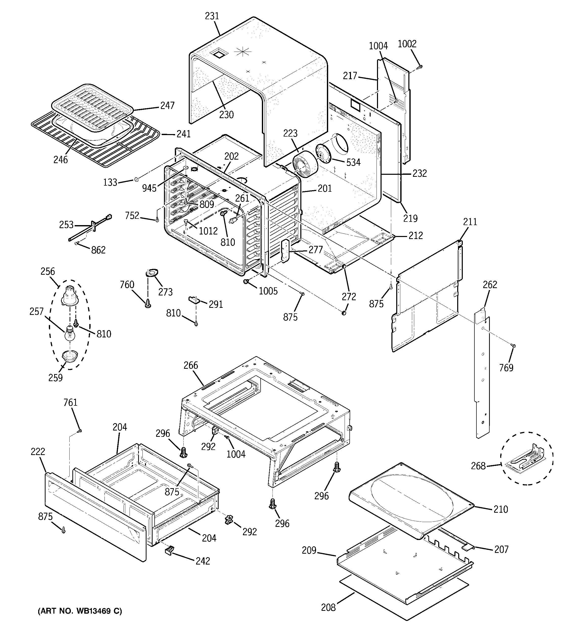 GE JGSP48BH2BB body parts diagram