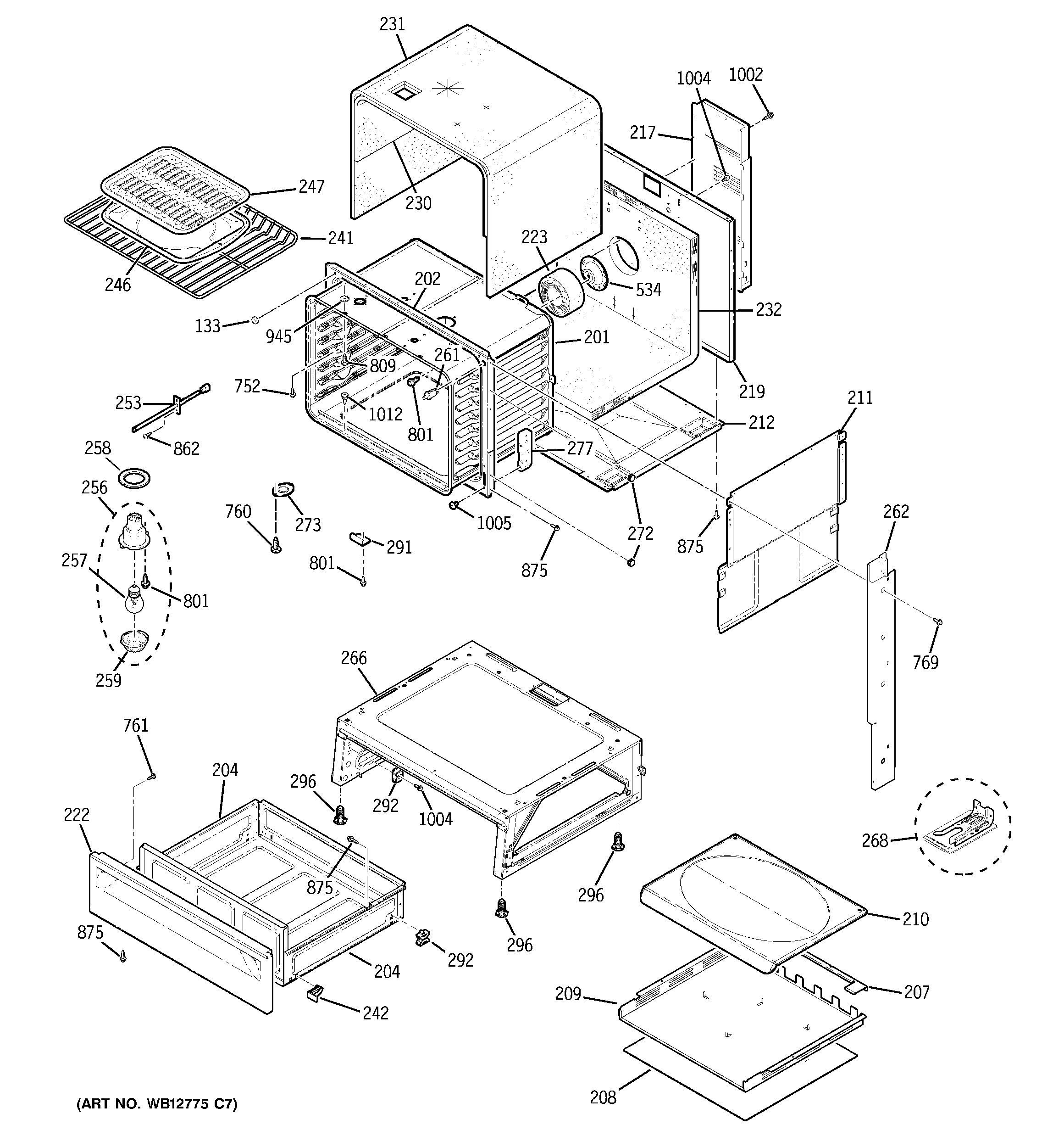 GE JGSP48CH4CC body parts diagram