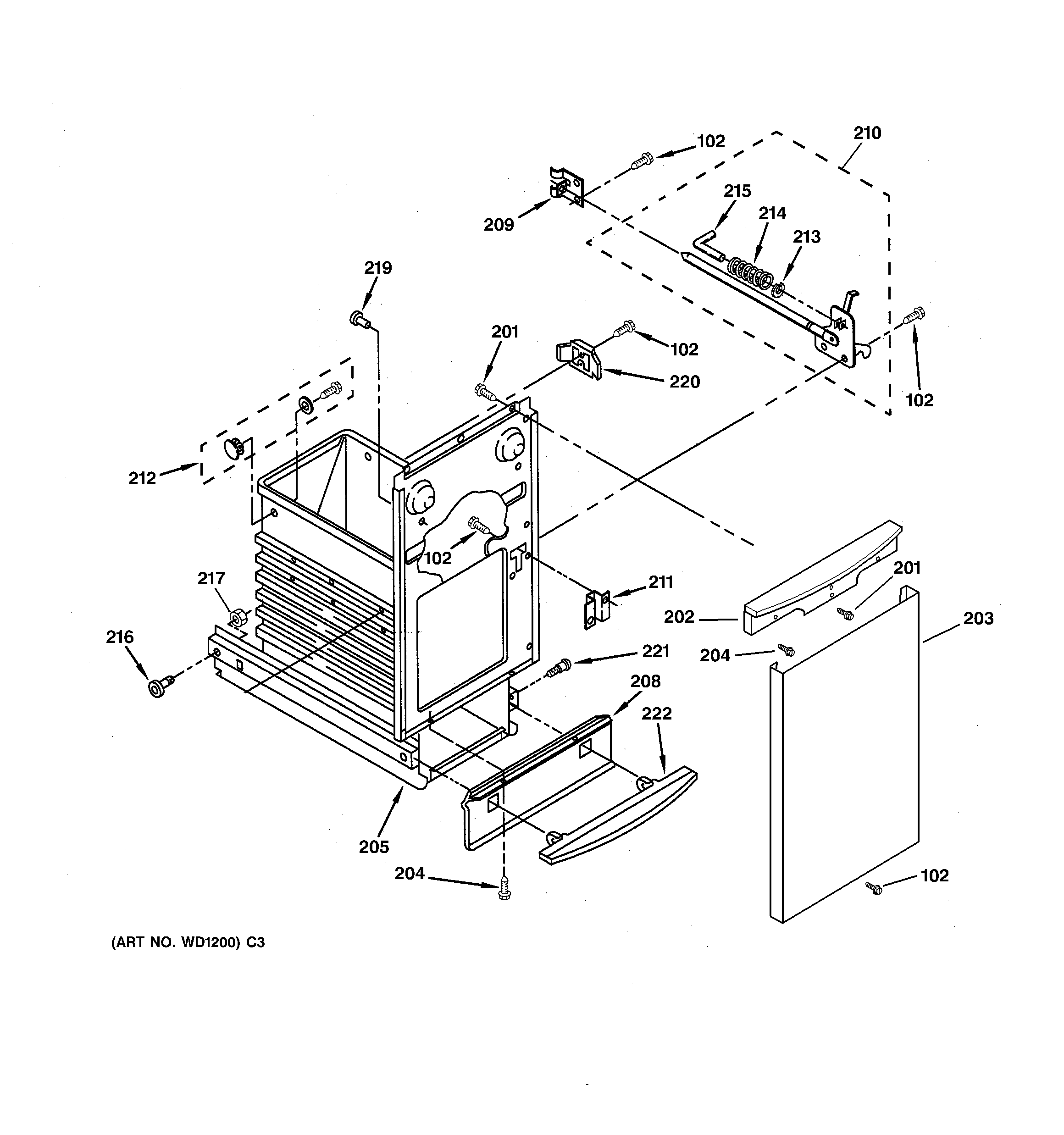 GE GCG1540F1SS container parts diagram