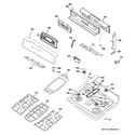 GE JGB908WEK4WW control panel & cooktop diagram