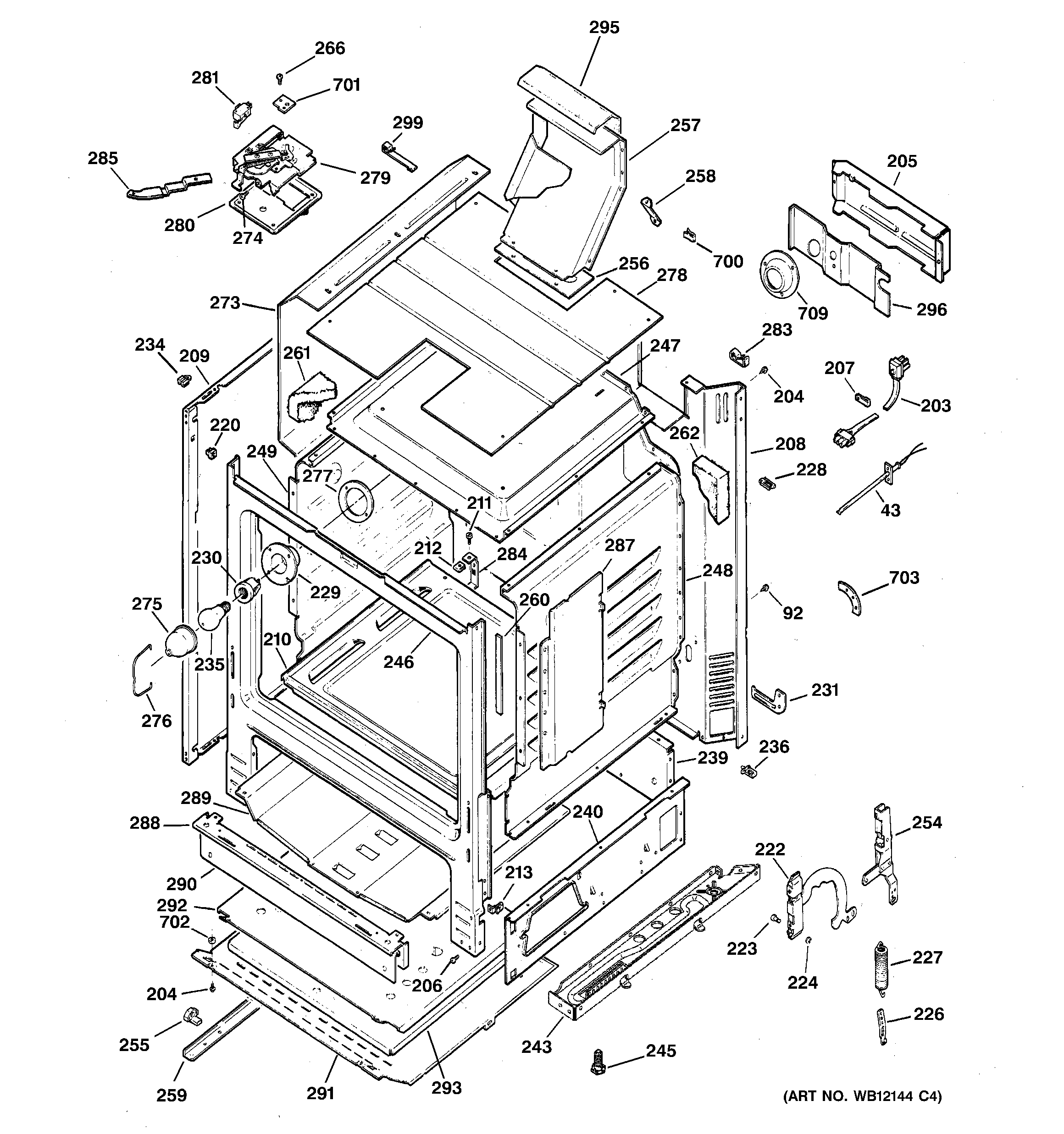 GE JGBP26CEH3CC body parts diagram