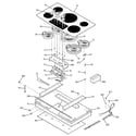 GE JP970BK2BB control panel & cooktop diagram