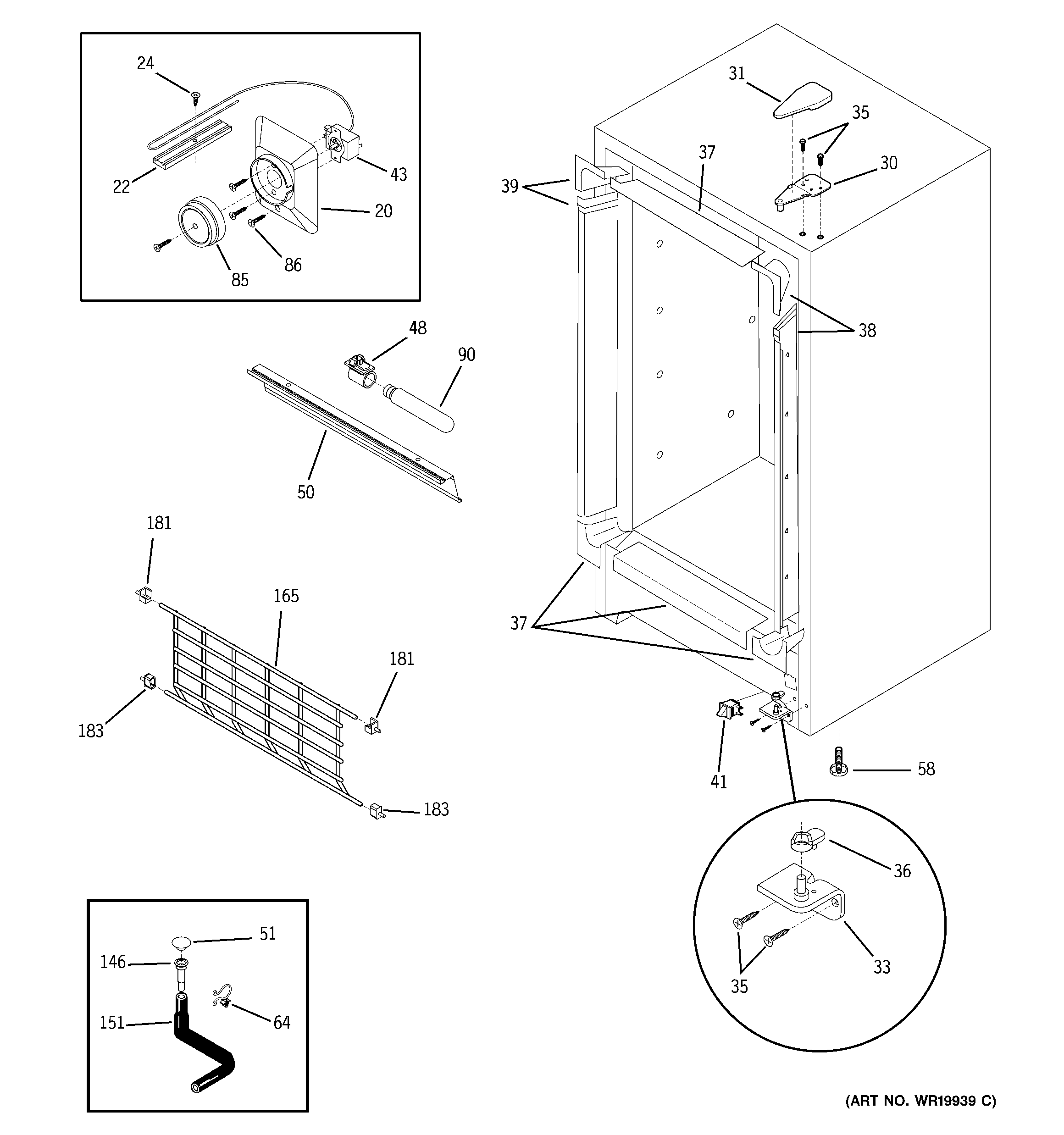 GE FUM9HDPDRWH cabinet diagram