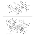 GE DBXR463ED1WW backsplash, blower & motor assembly diagram