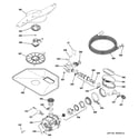 GE PDW9980L00SS motor-pump mechanism diagram