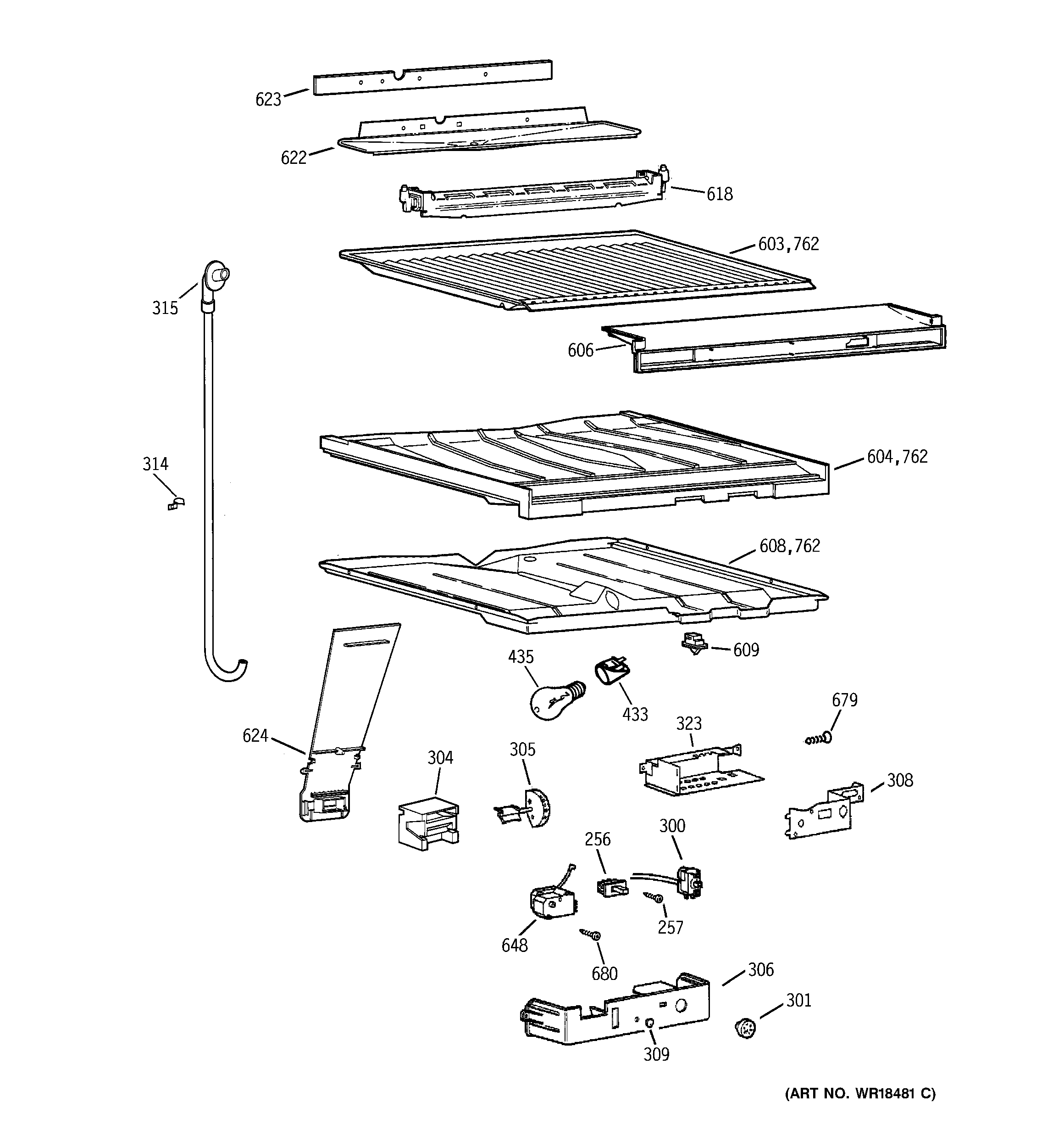 GE TBX18GIDARWW compartment separator parts diagram