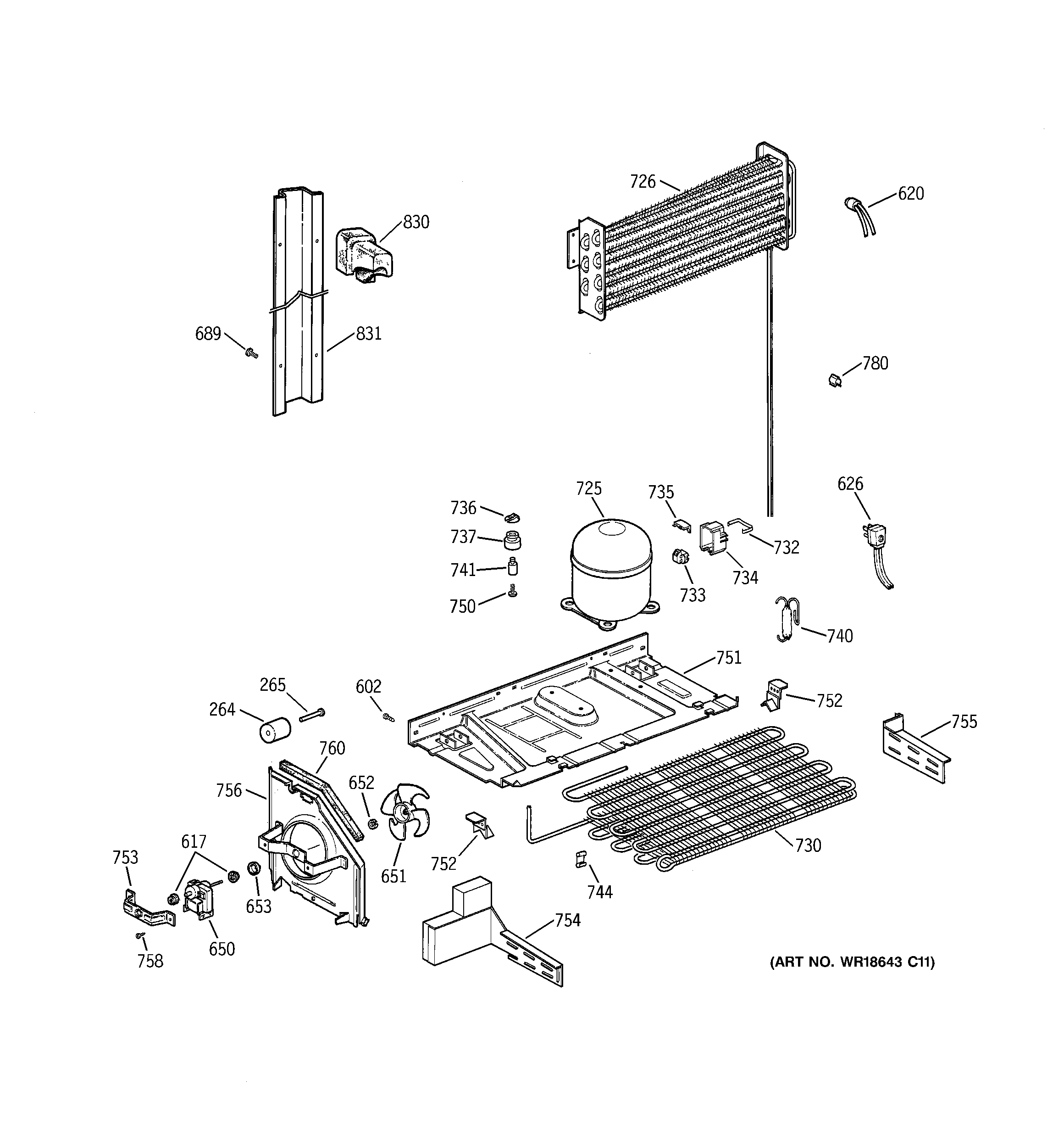 GE TBX18GIDARWW unit parts diagram