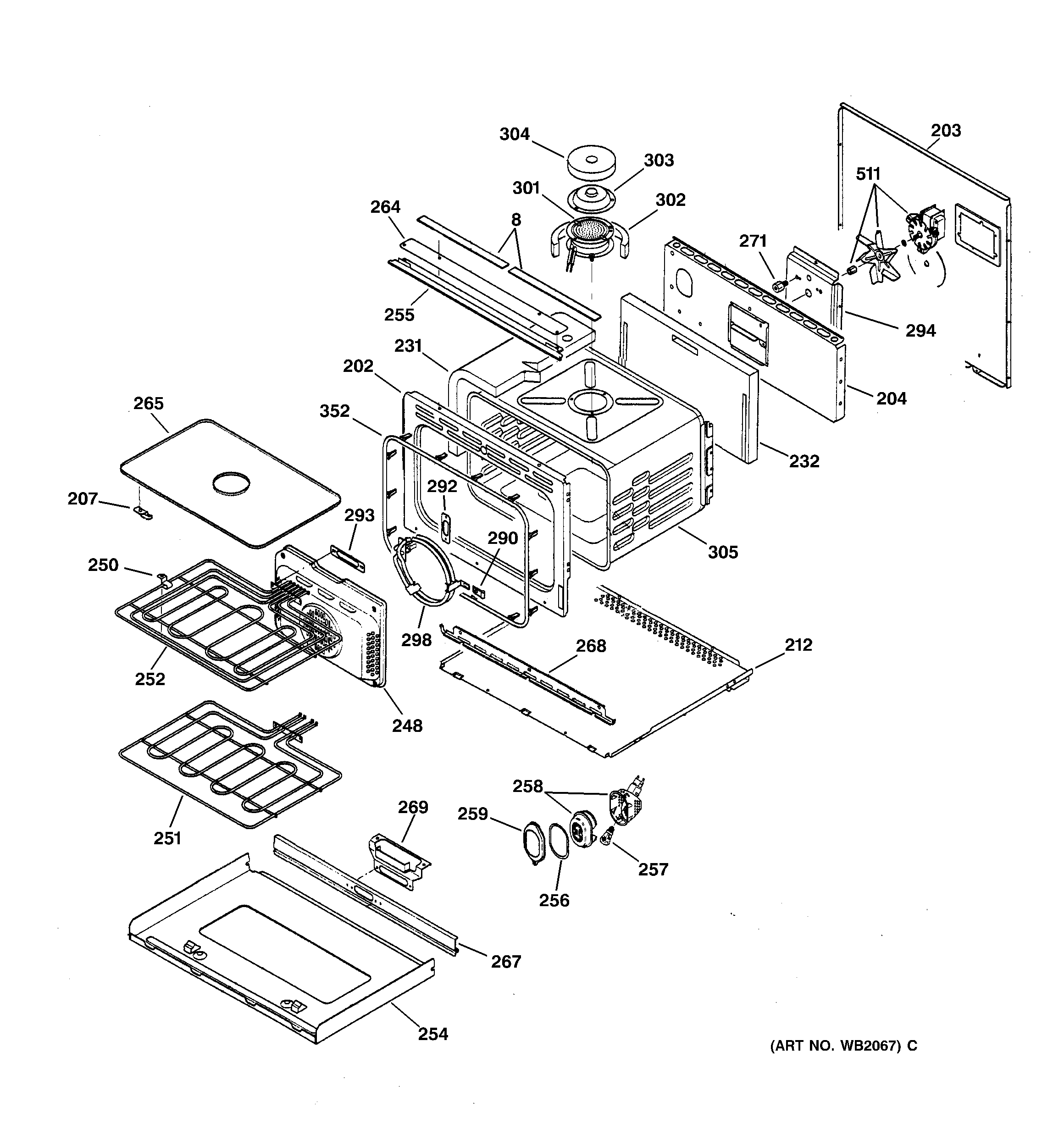 GE ZET857SBSS lower oven diagram