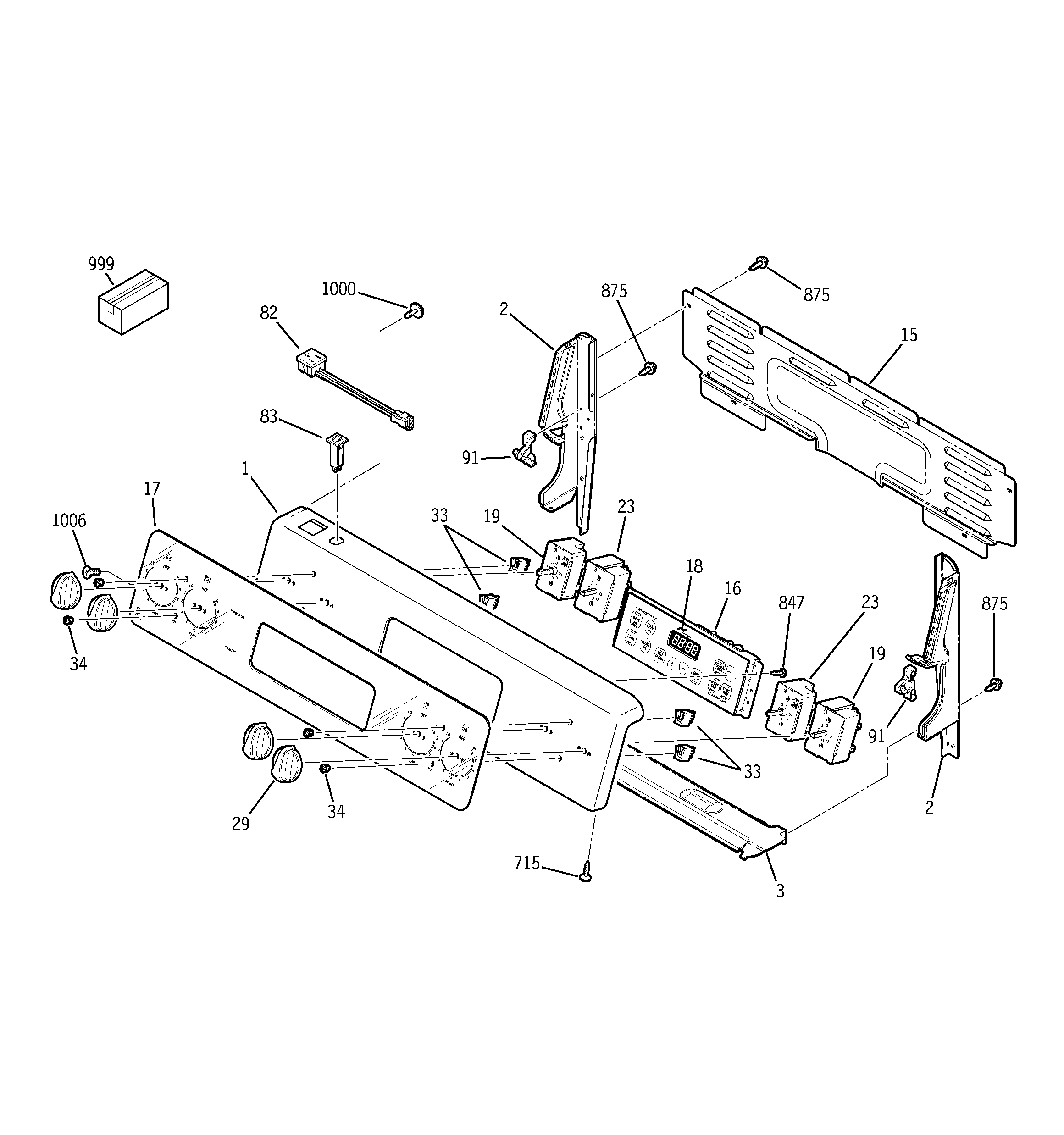 GE ECBP70SK1SS control panel diagram