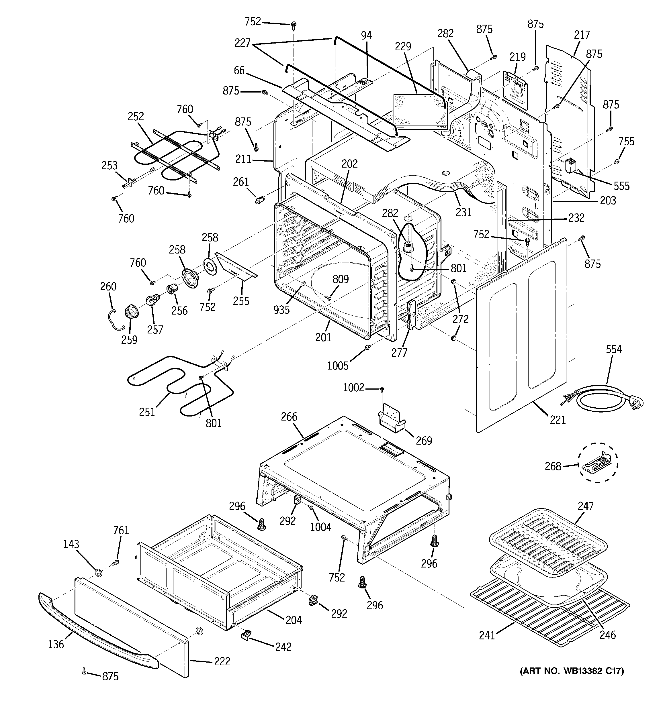 GE ECBP82SJ1SS body parts diagram