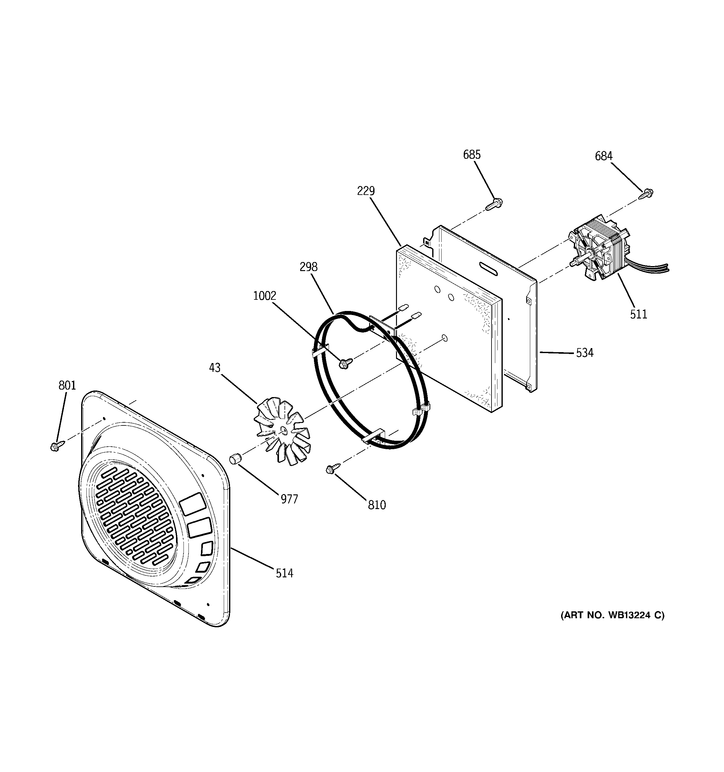GE JCB968SJ1SS convection fan diagram