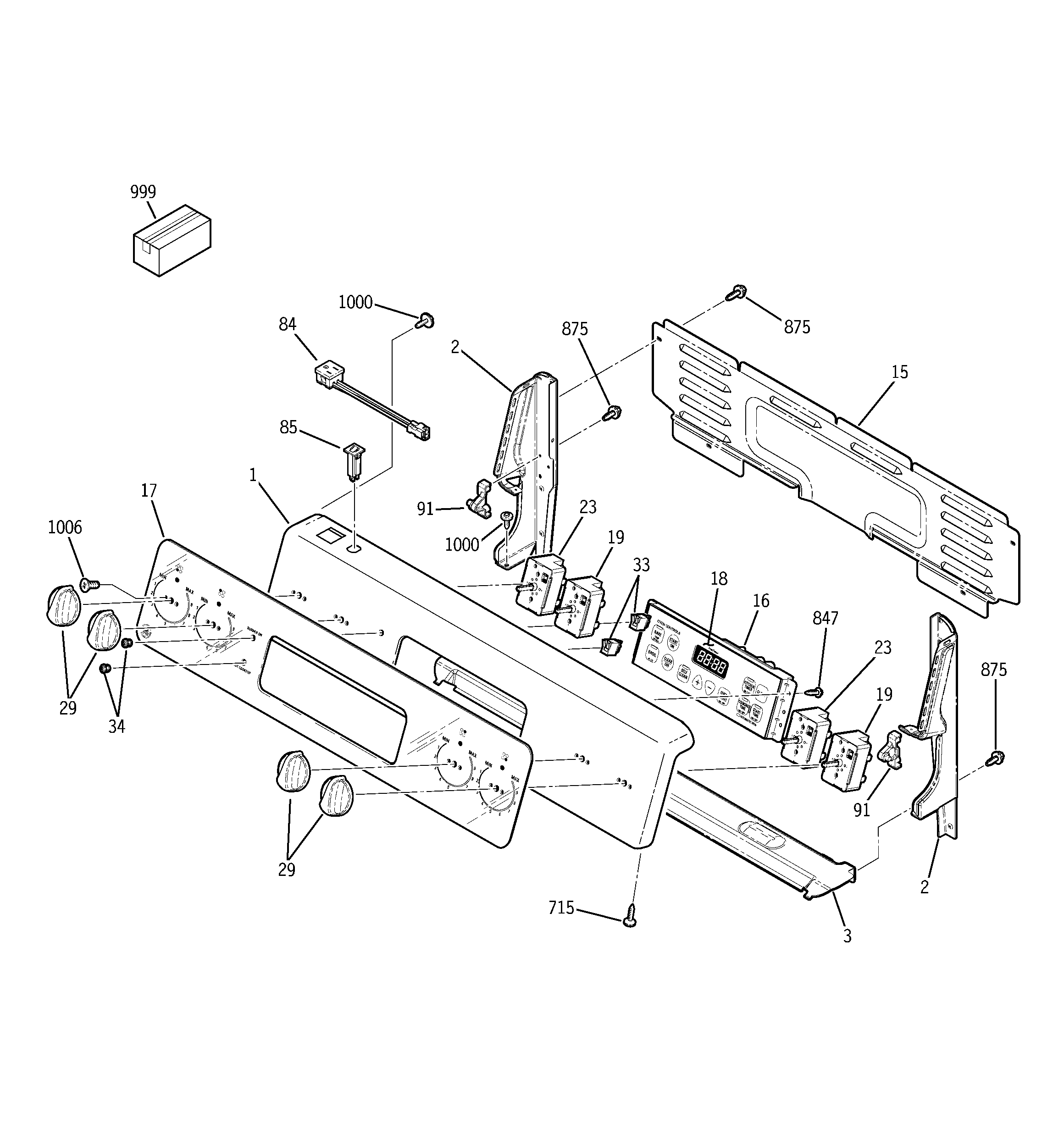 GE JCBP35SK1SS control panel diagram