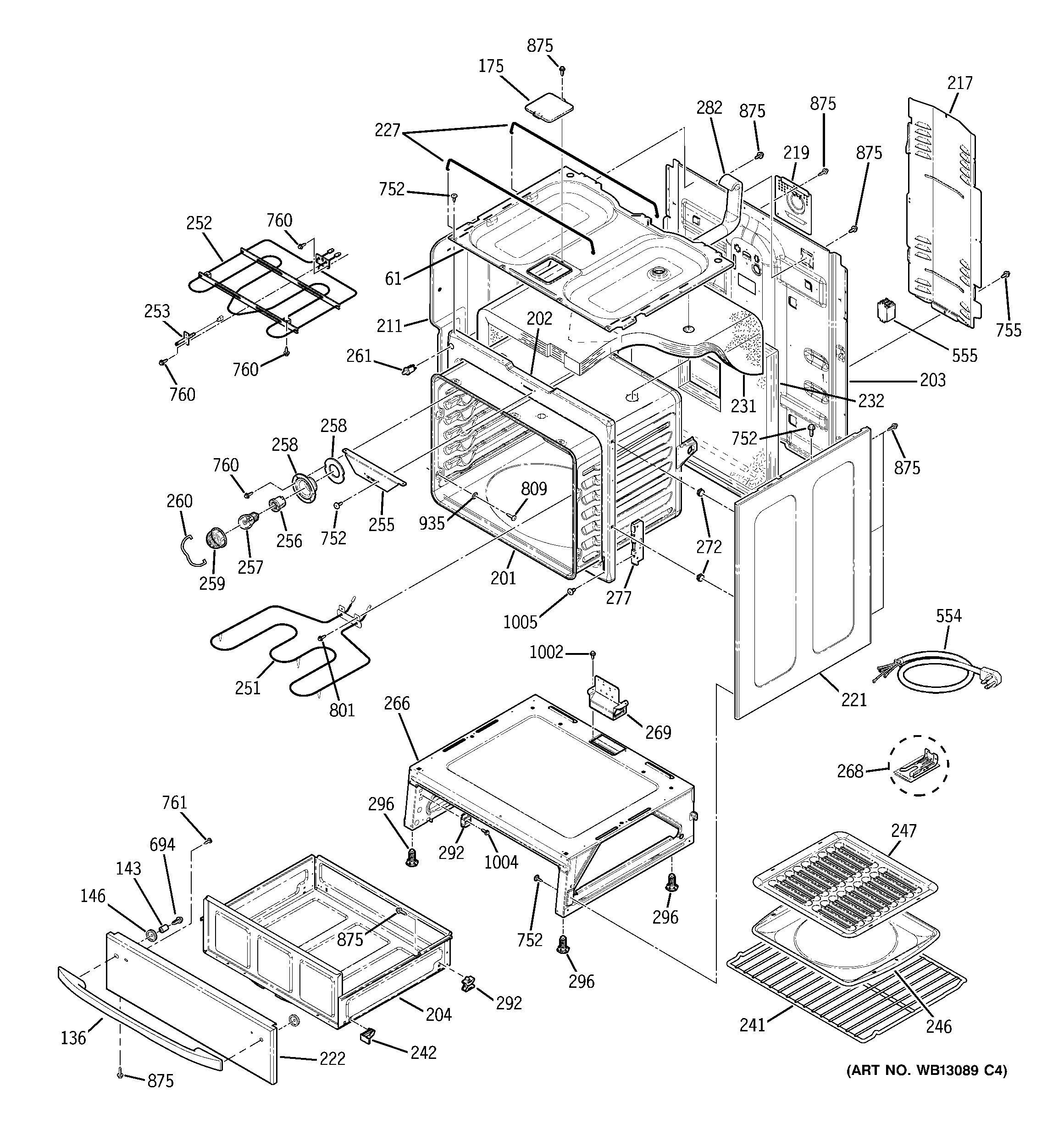 GE JCBP49WK1WW body parts diagram