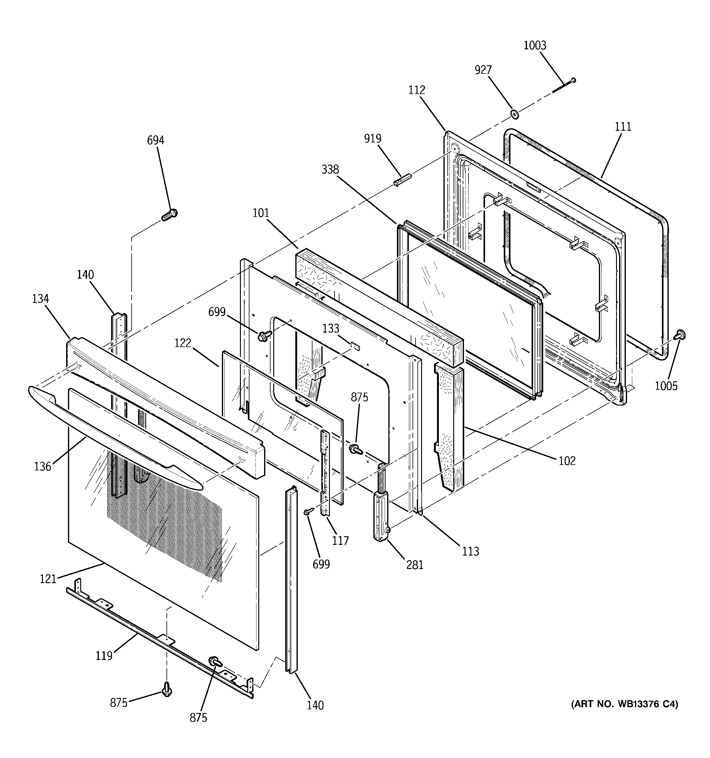 GE JCBP49WK1WW door diagram