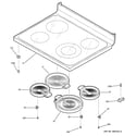 GE JCBP66BK1BB cooktop diagram
