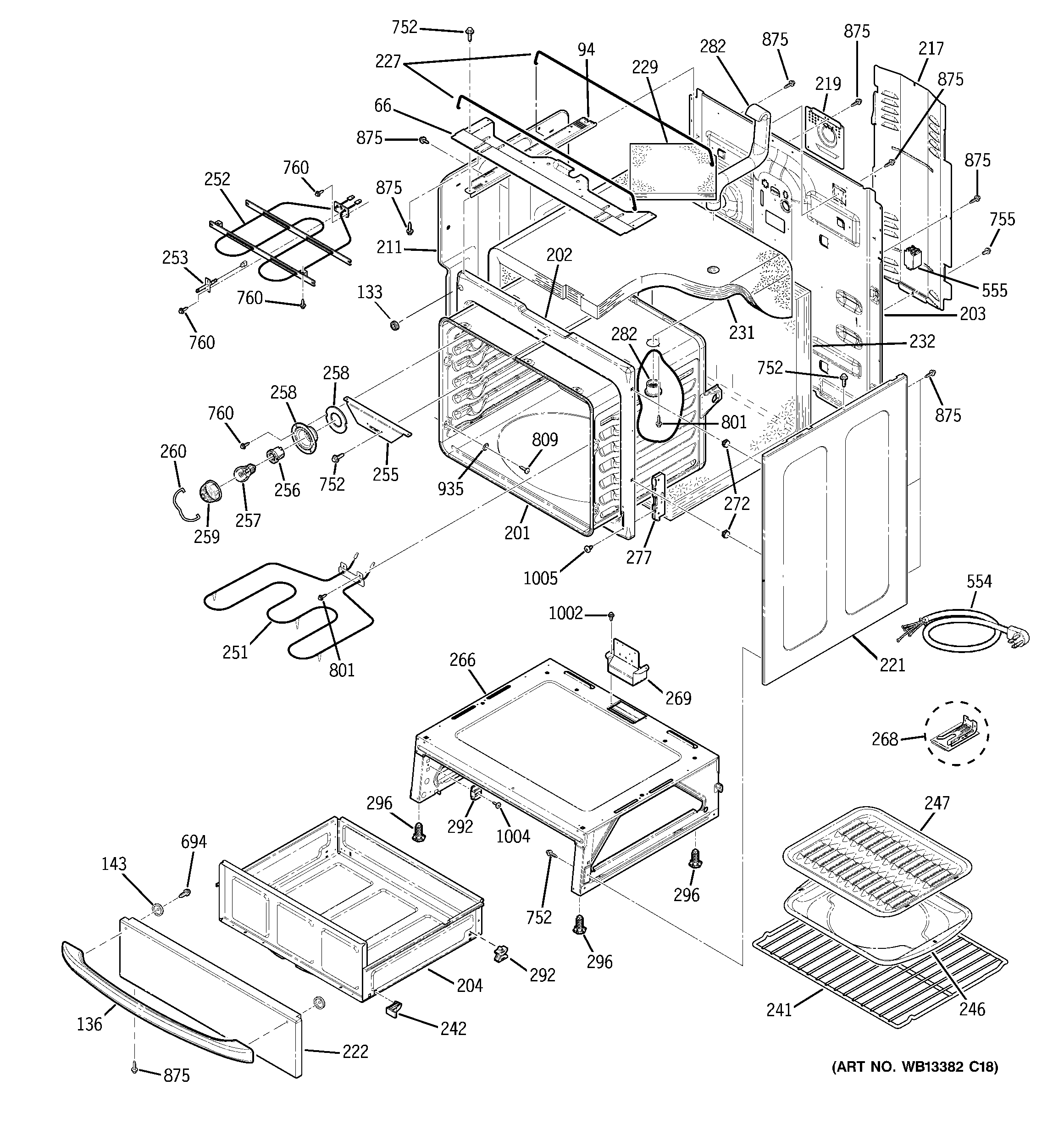 GE JCBP78SJ1SS body parts diagram