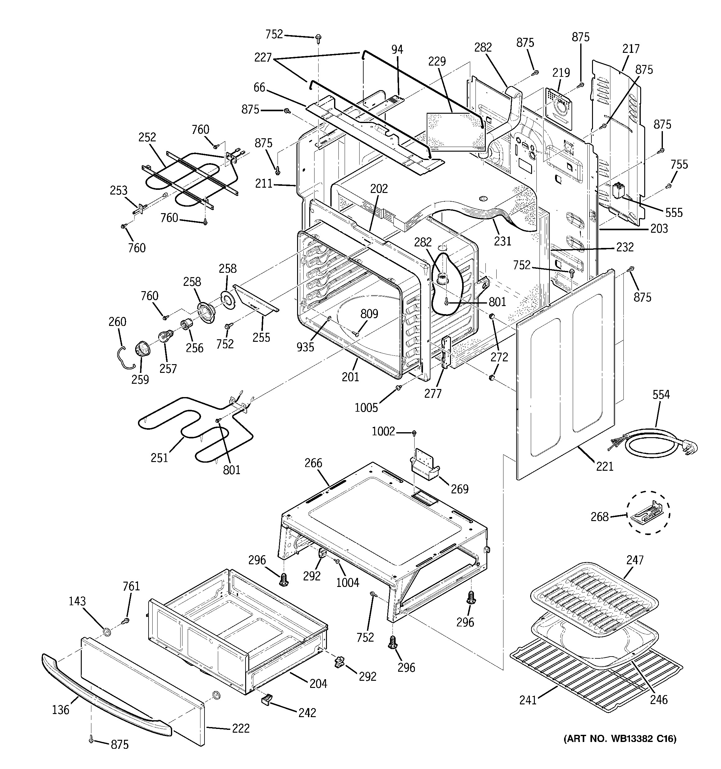 GE JCBP78SK1SS body parts diagram