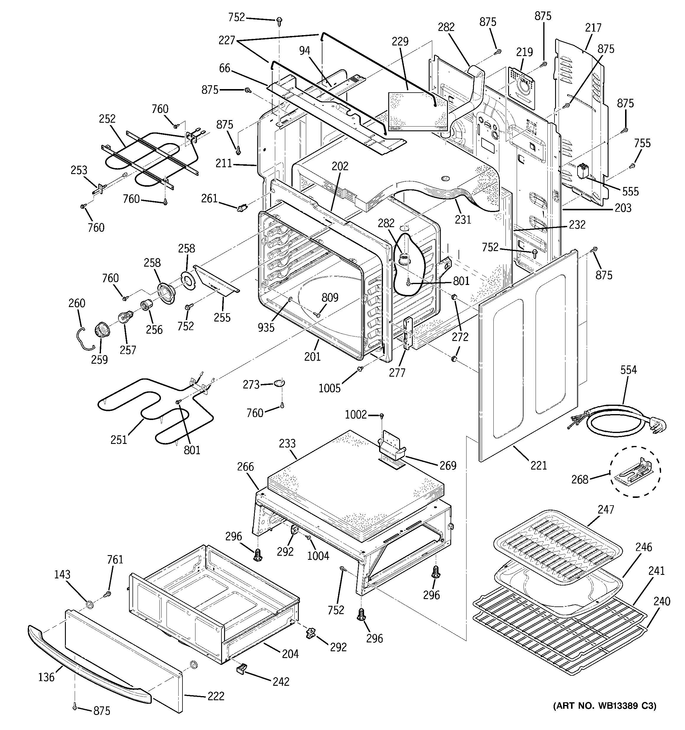 GE JCBP84SJ2SS body parts diagram