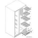 GE GSX25YBSBCWW freezer shelves diagram