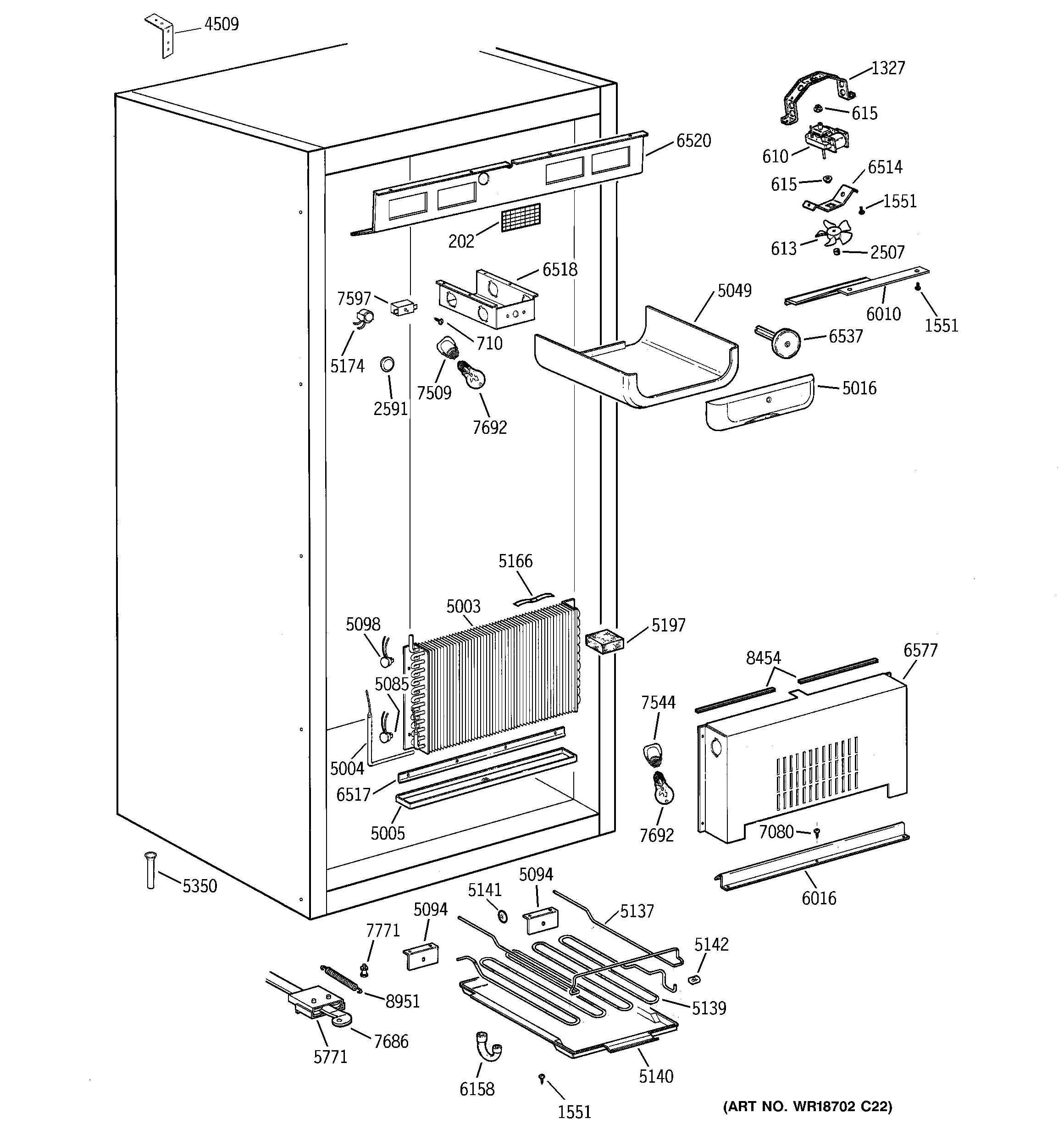 GE ZIF36NMHLH cabinet parts (1) diagram
