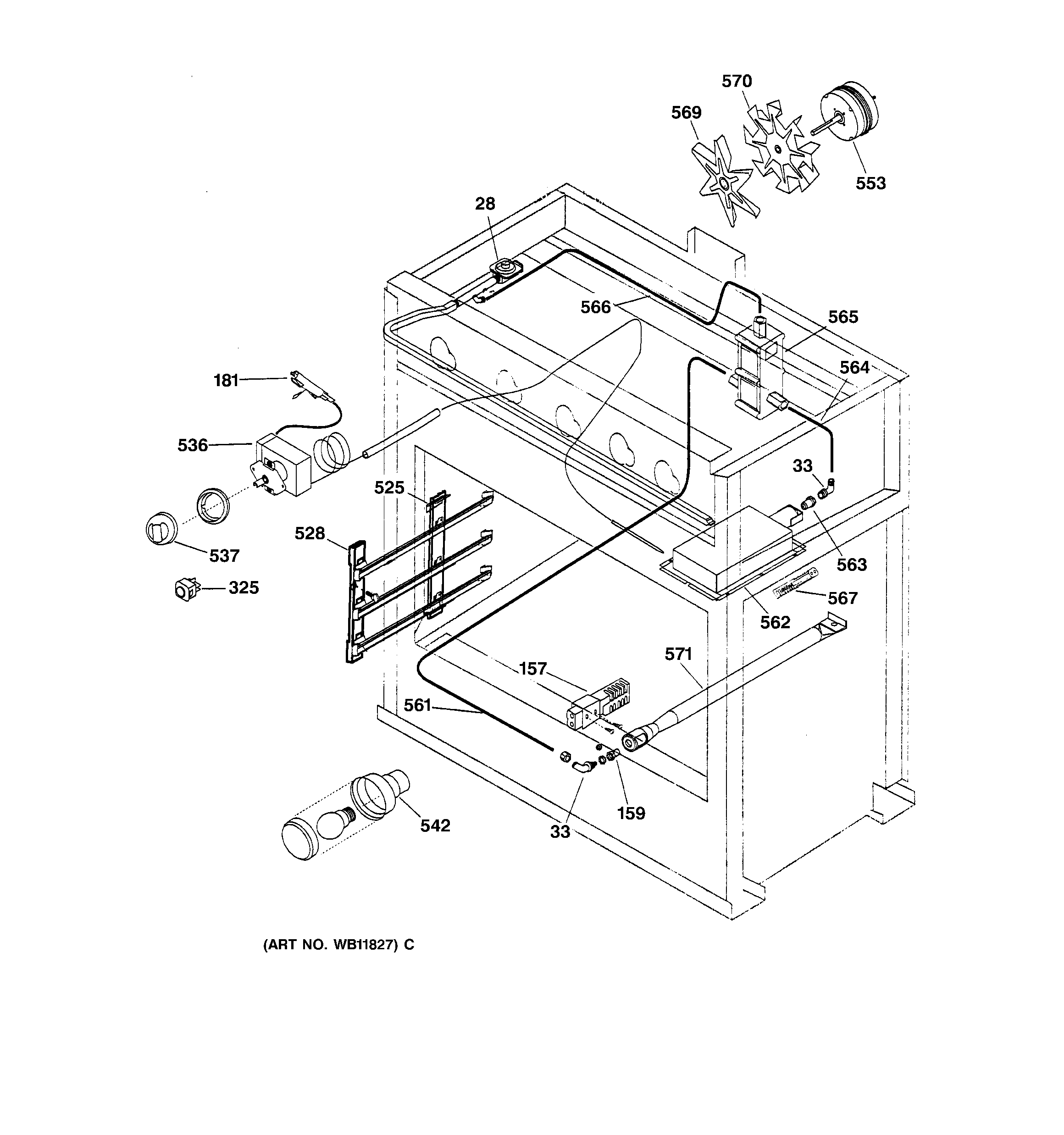 GE ZGS30L4ASS body parts diagram