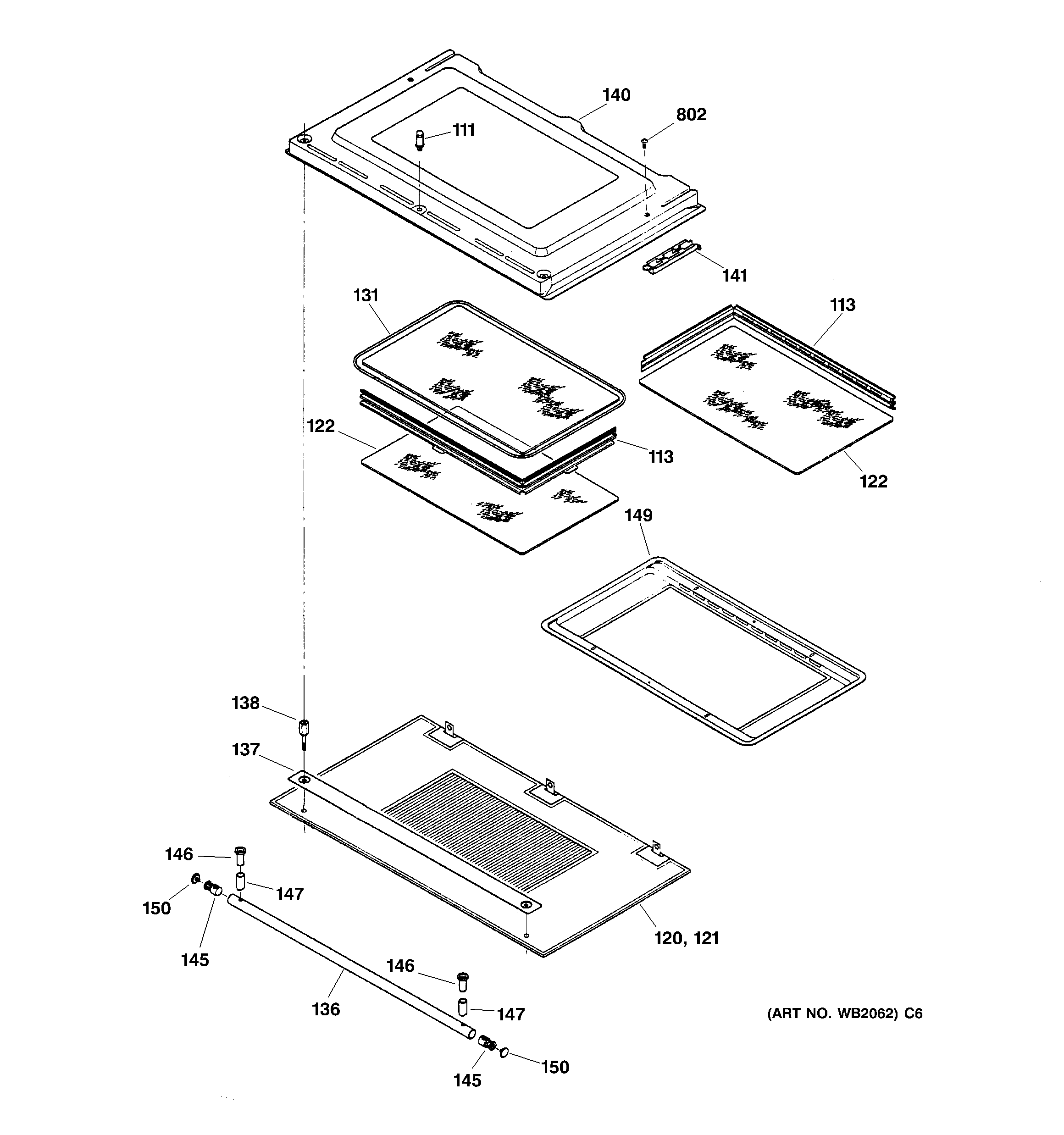 GE ZET857DB2SB door diagram