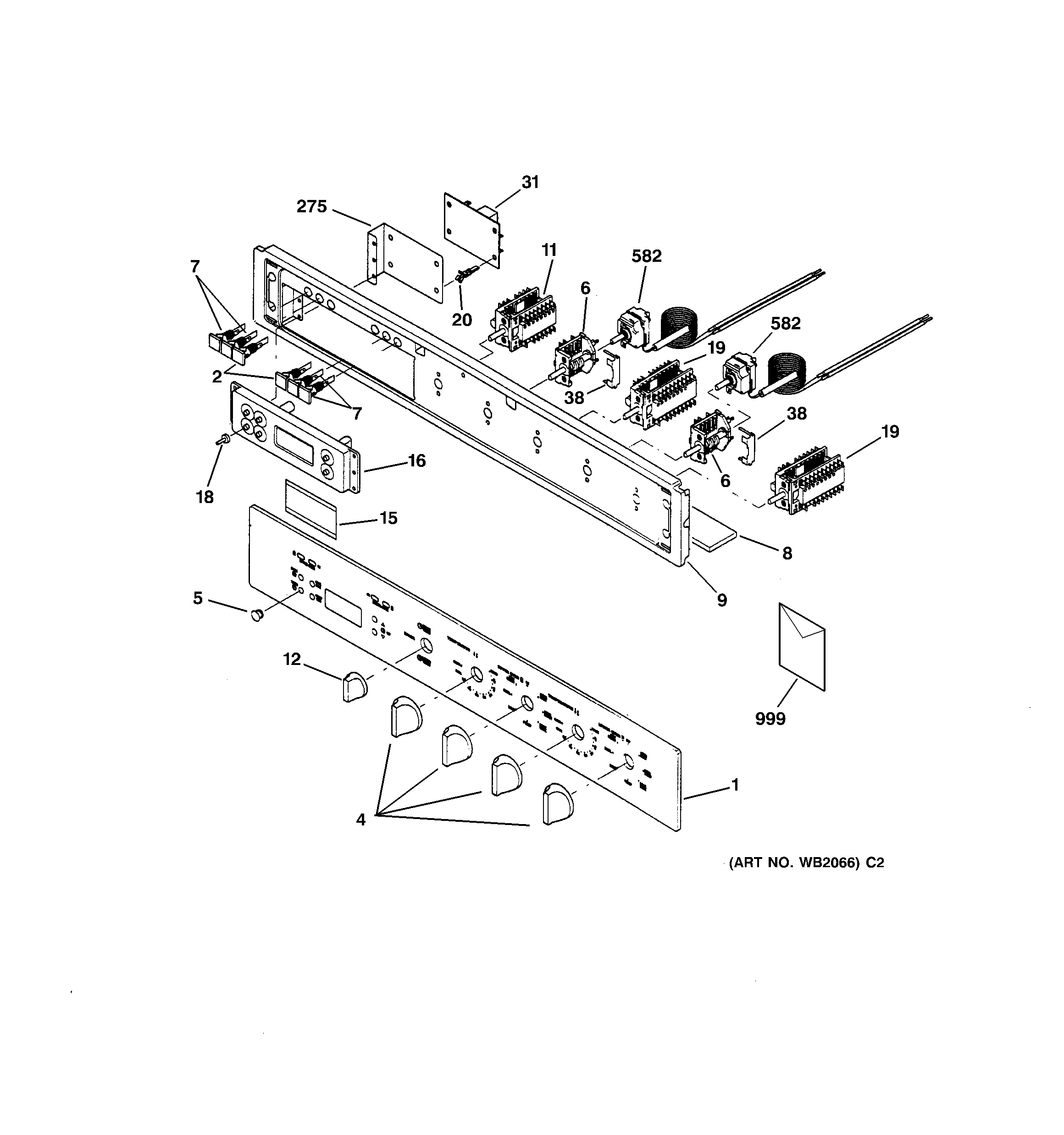 GE ZET857WBWW control panel diagram