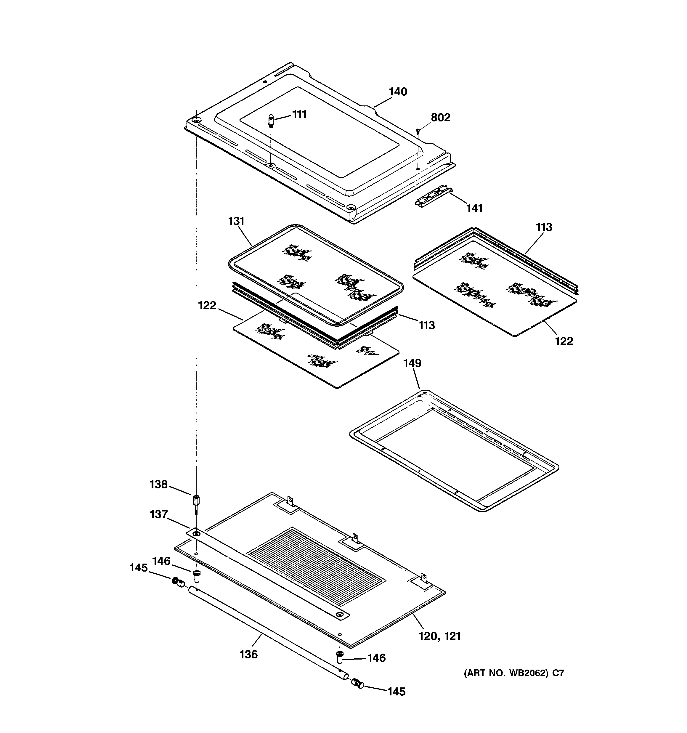GE ZET857WBWW door diagram