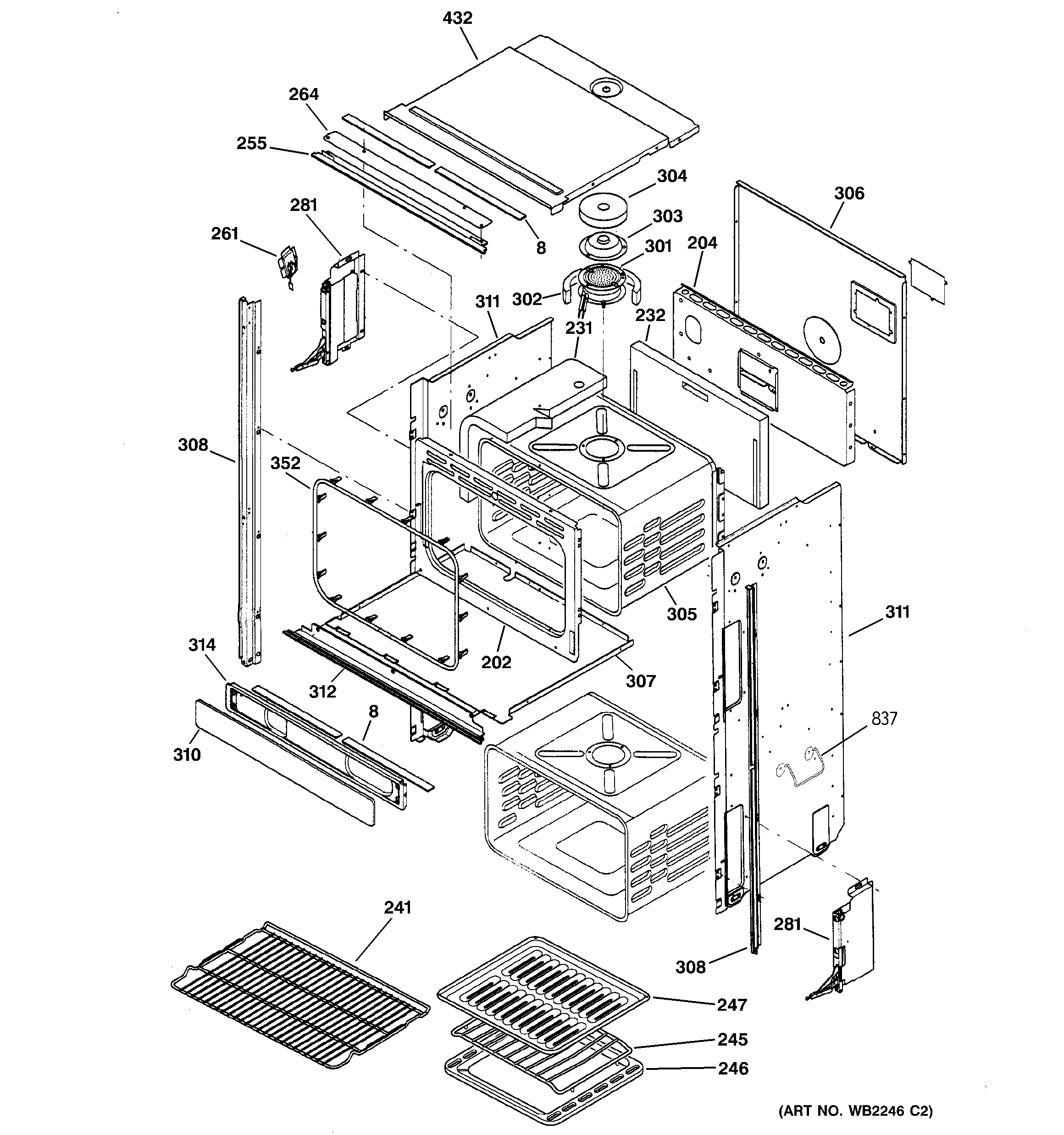 GE ZET857SYSS upper oven diagram