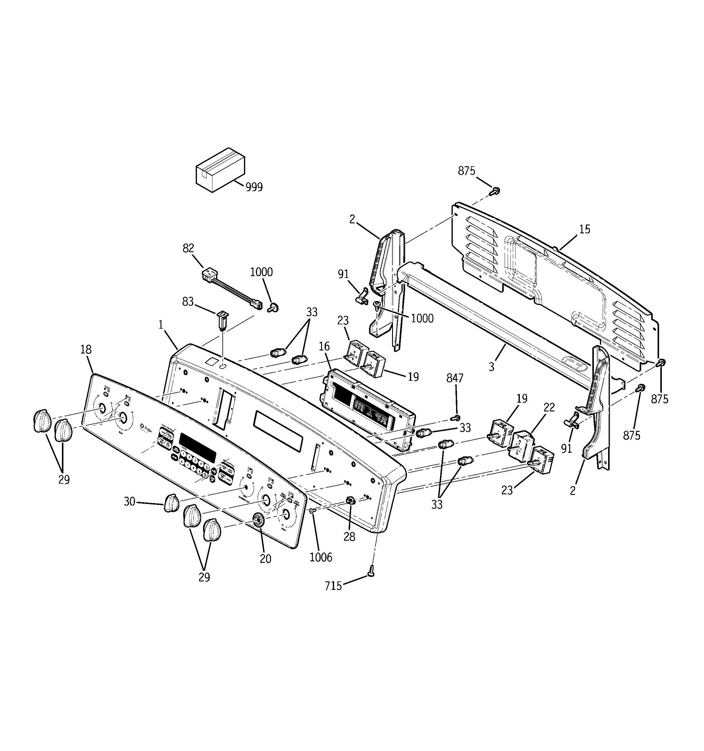 GE JCB800BK1BB control panel diagram