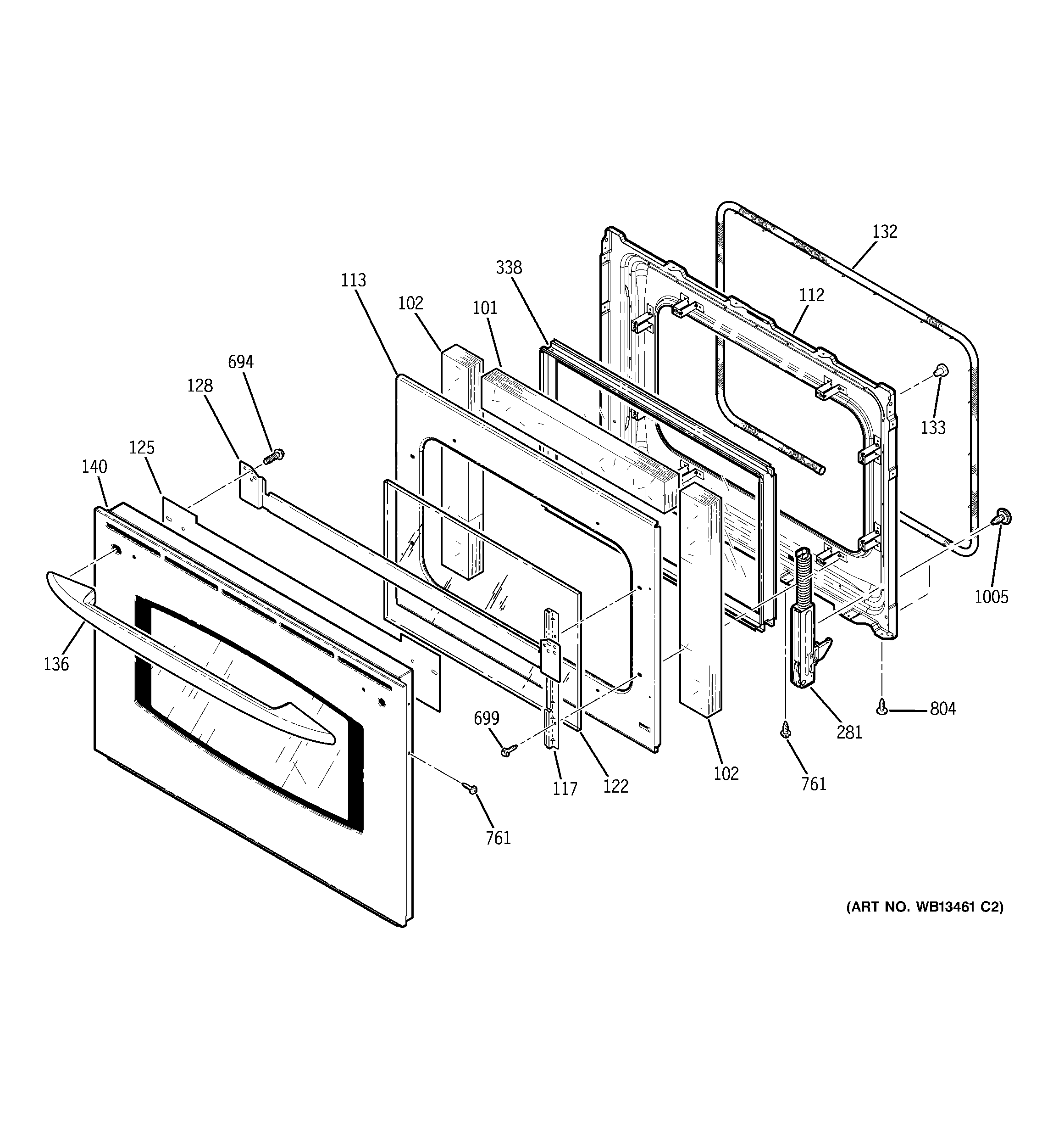 GE JT955SK3SS door diagram