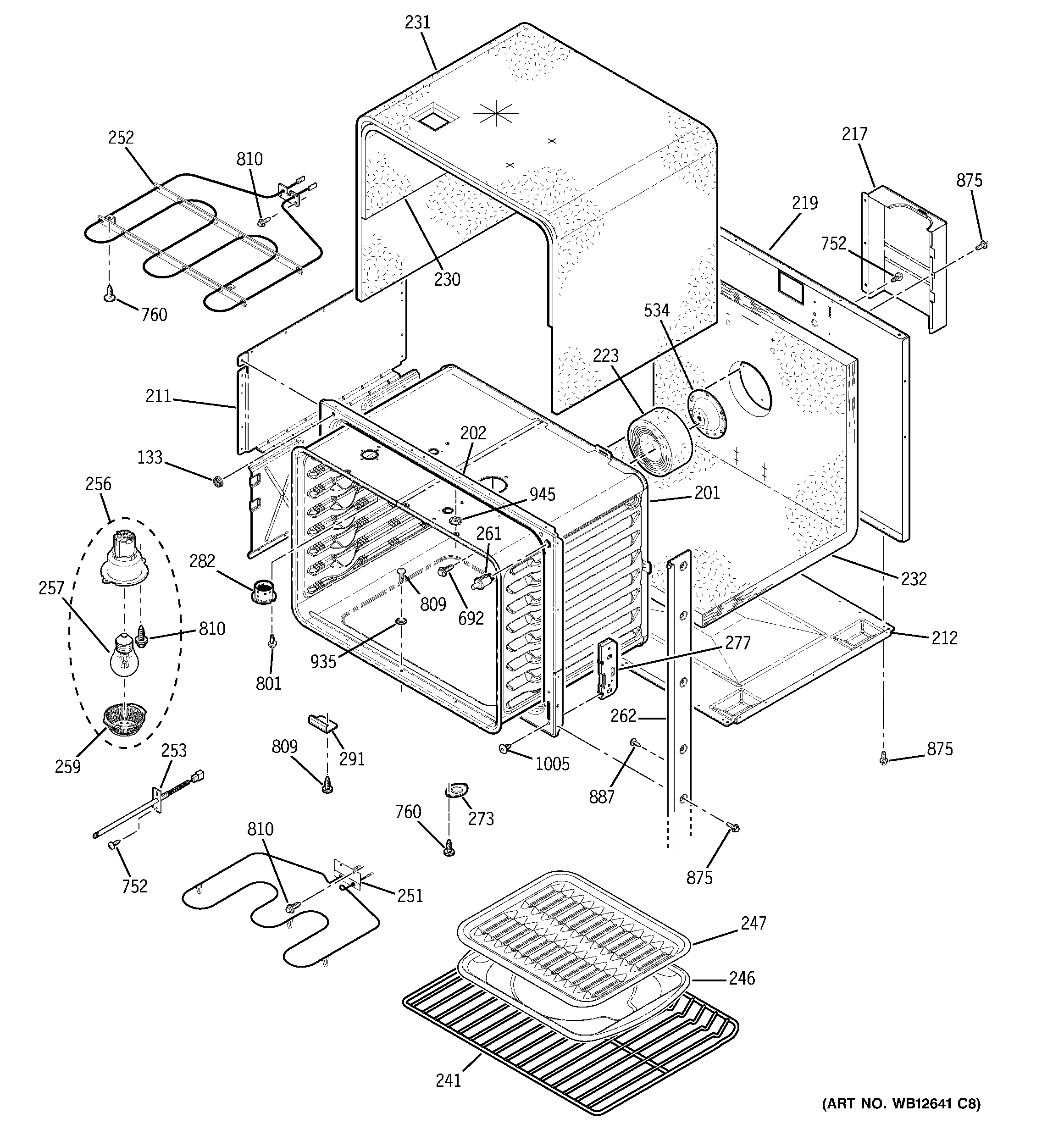 GE JTP28CF6CC upper oven diagram