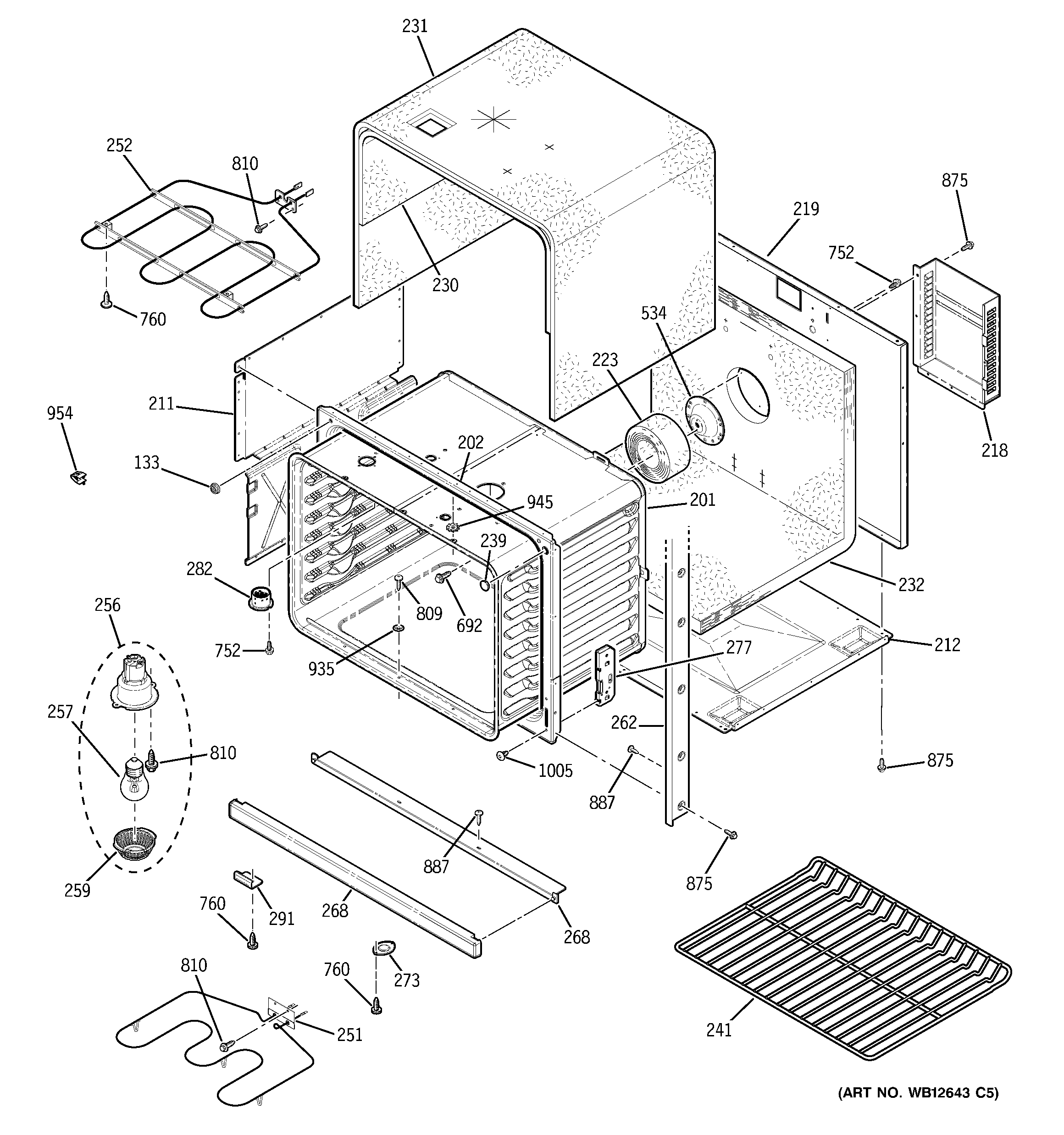 GE JTP28CF6CC lower oven diagram