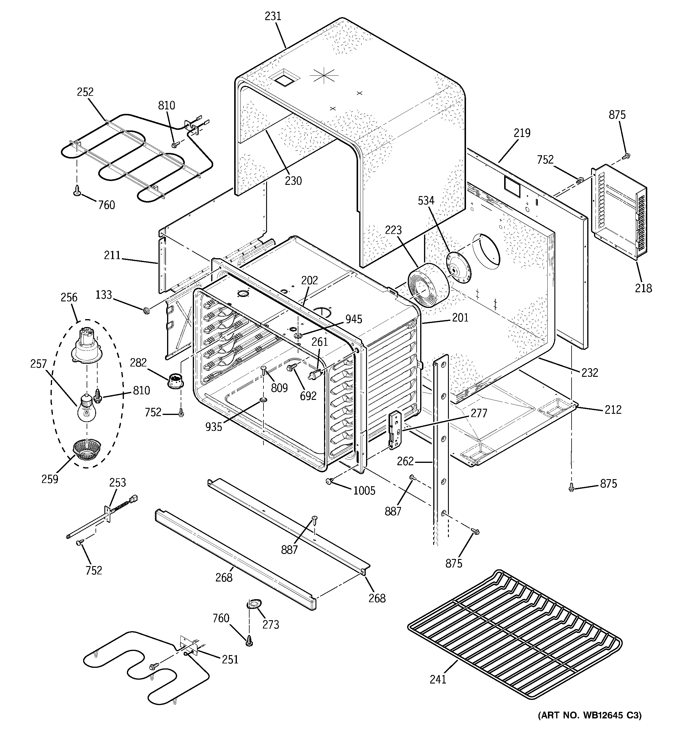 GE JTP48BF6BB lower oven diagram
