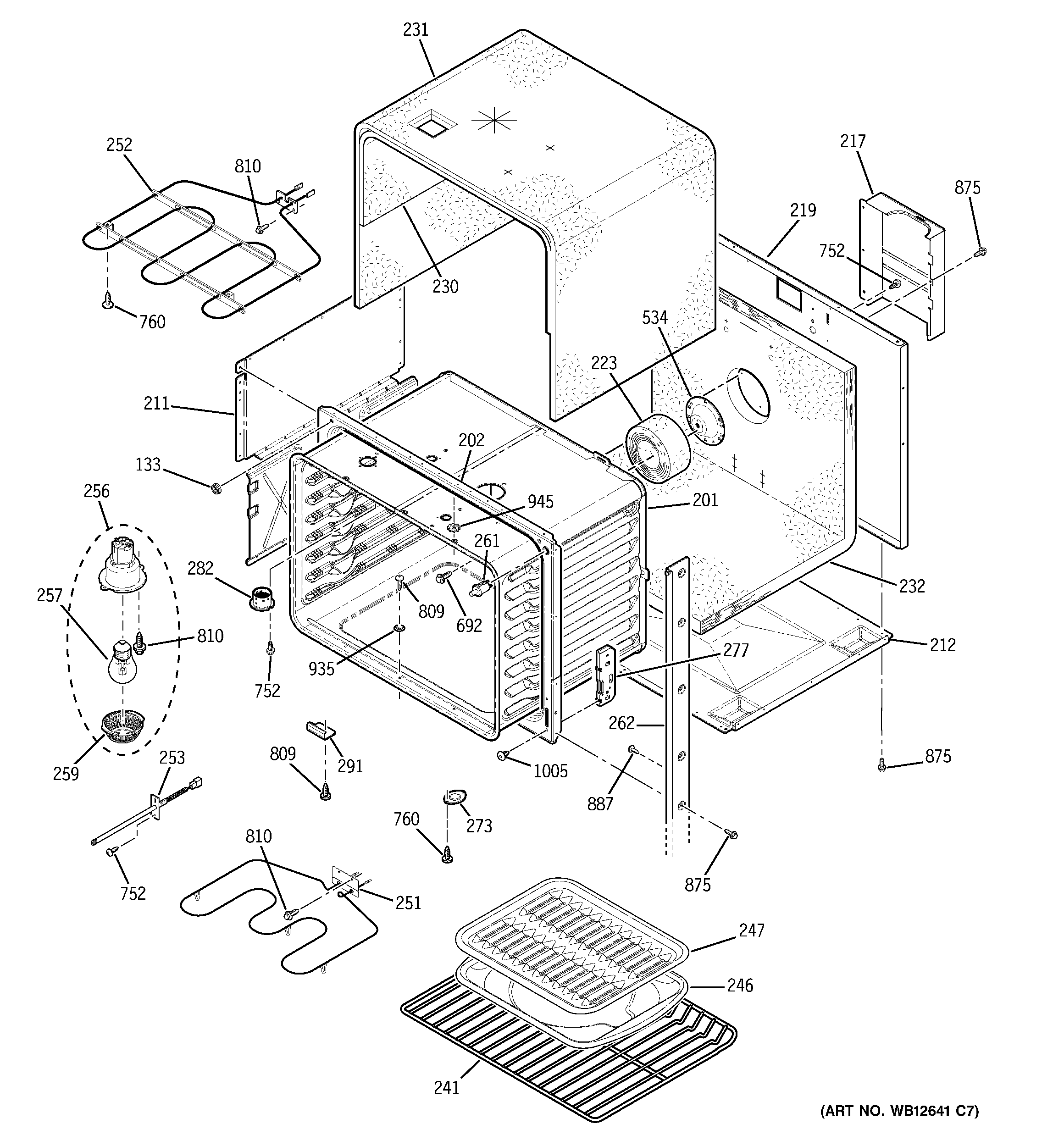 GE JTP48SF5SS upper oven diagram