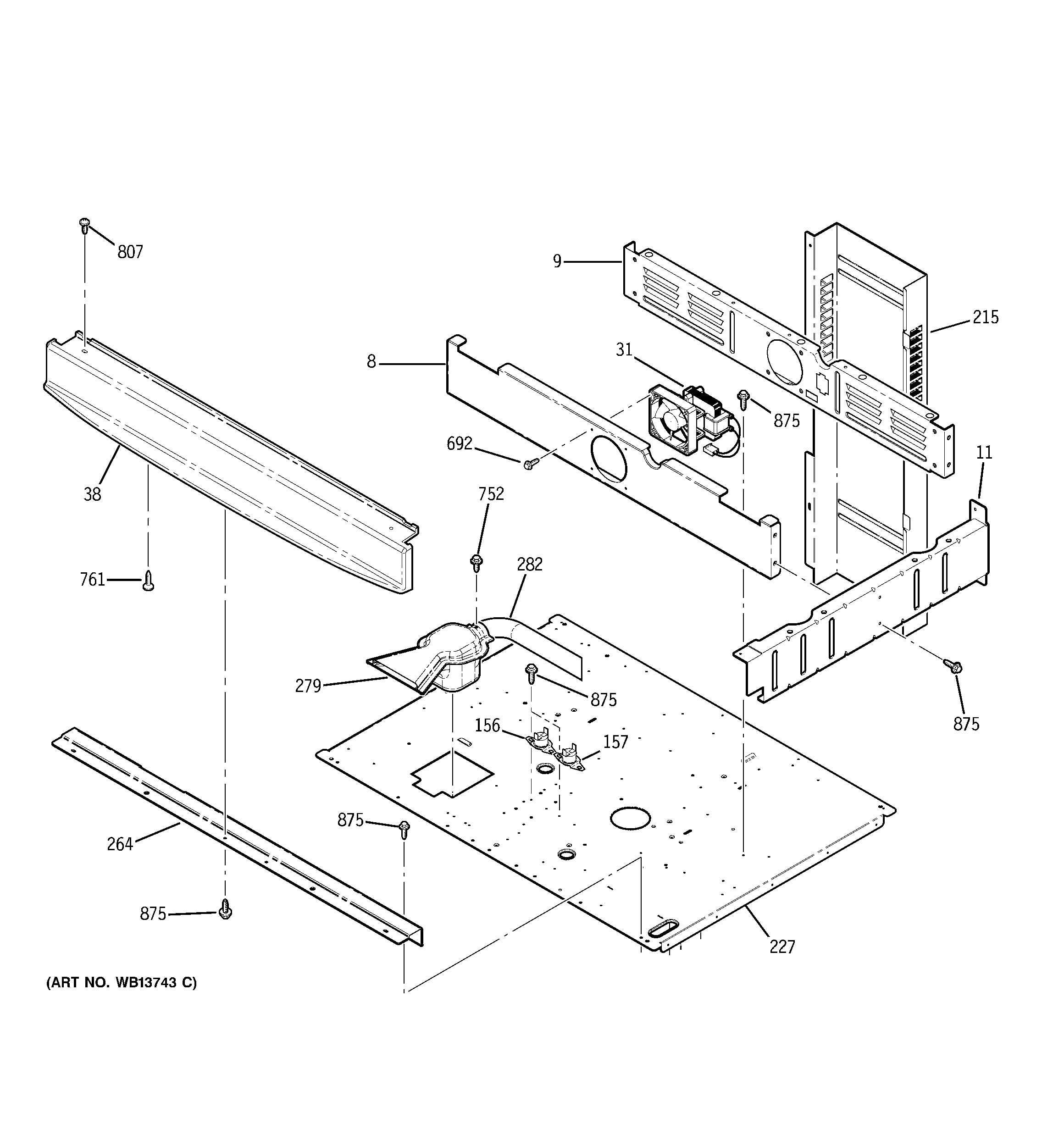 GE JTP48SF5SS center spacer diagram