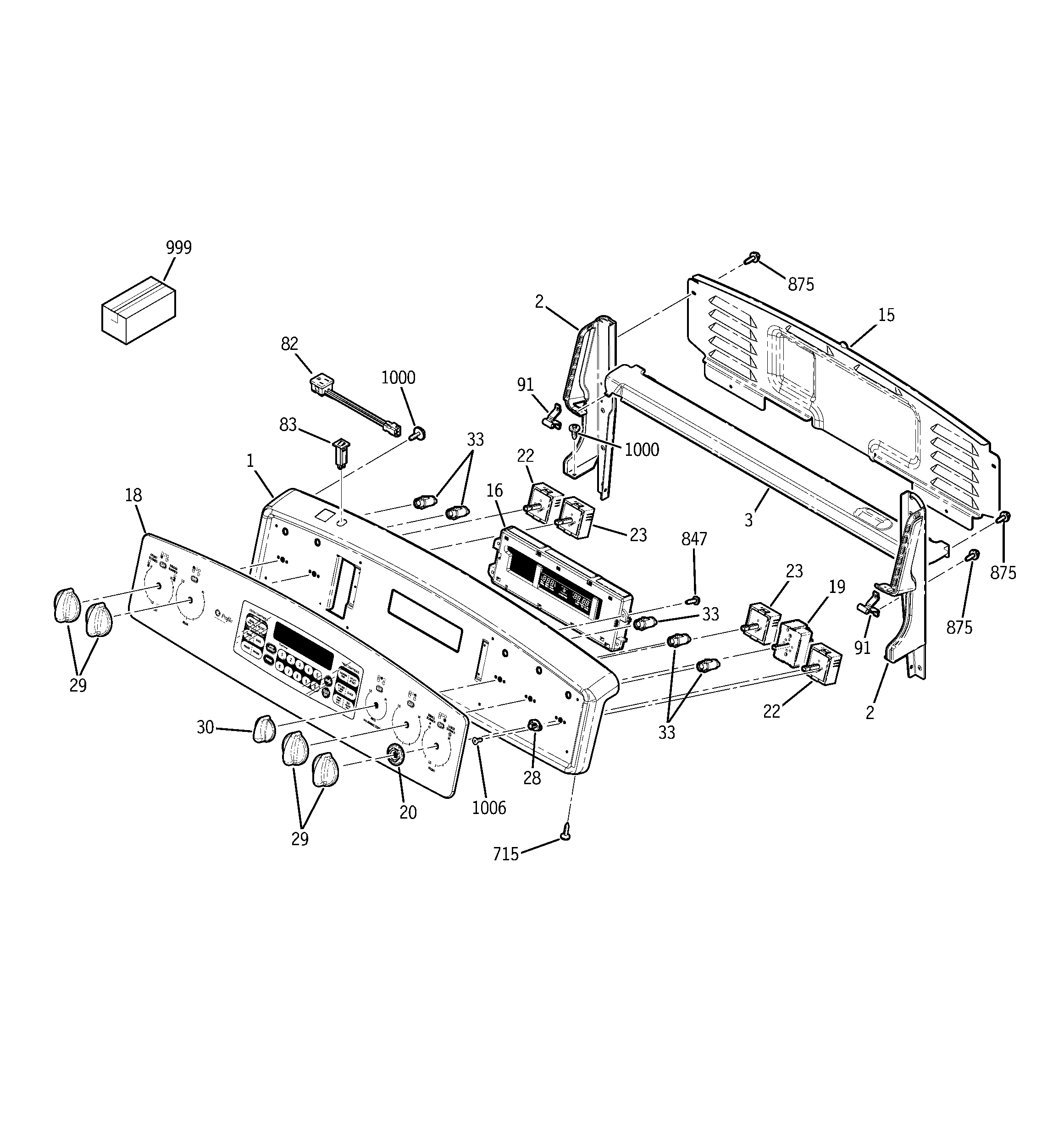 GE JCB968SJ2SS control panel diagram