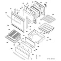 GE JGB918CEK4CC door & drawer parts diagram